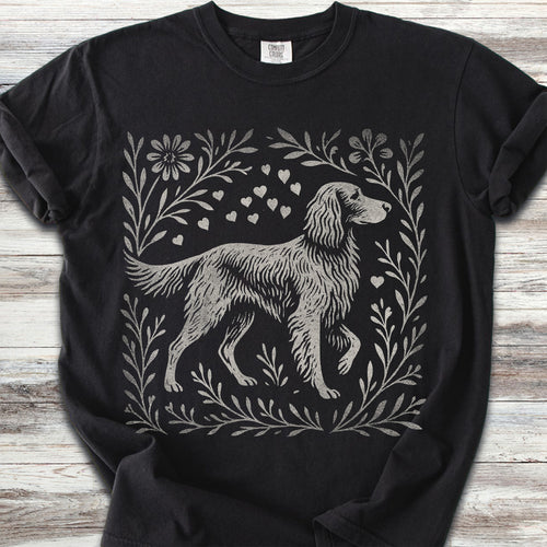 Irish Setter Linocut - Black