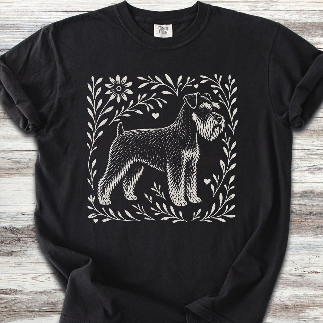 Schnauzer Linocut - Black