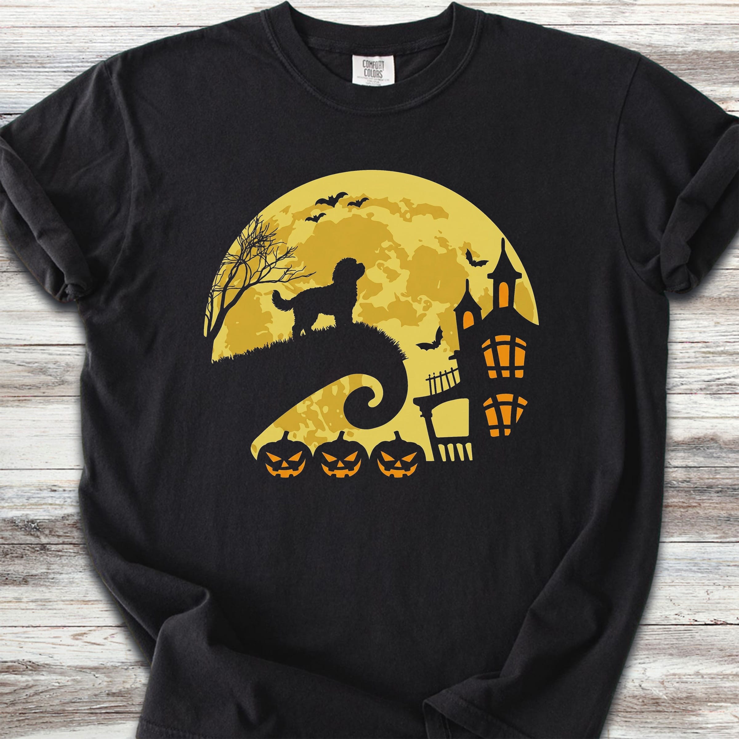 Cavapoo Halloween Moon - Black