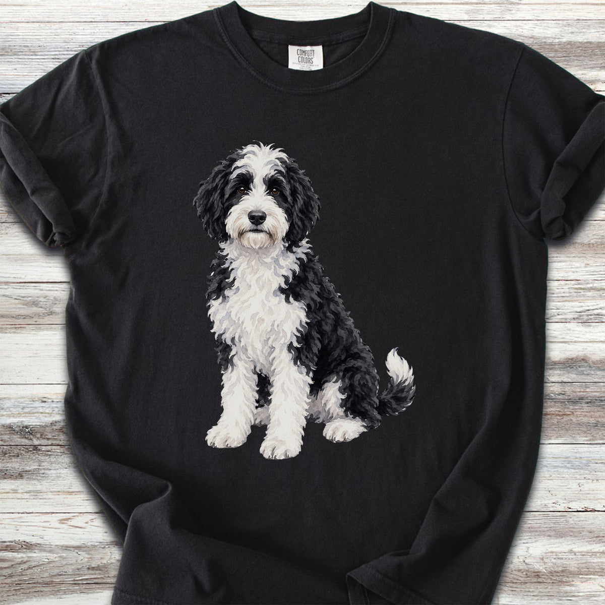 Sheepadoodle Watercolor - Black