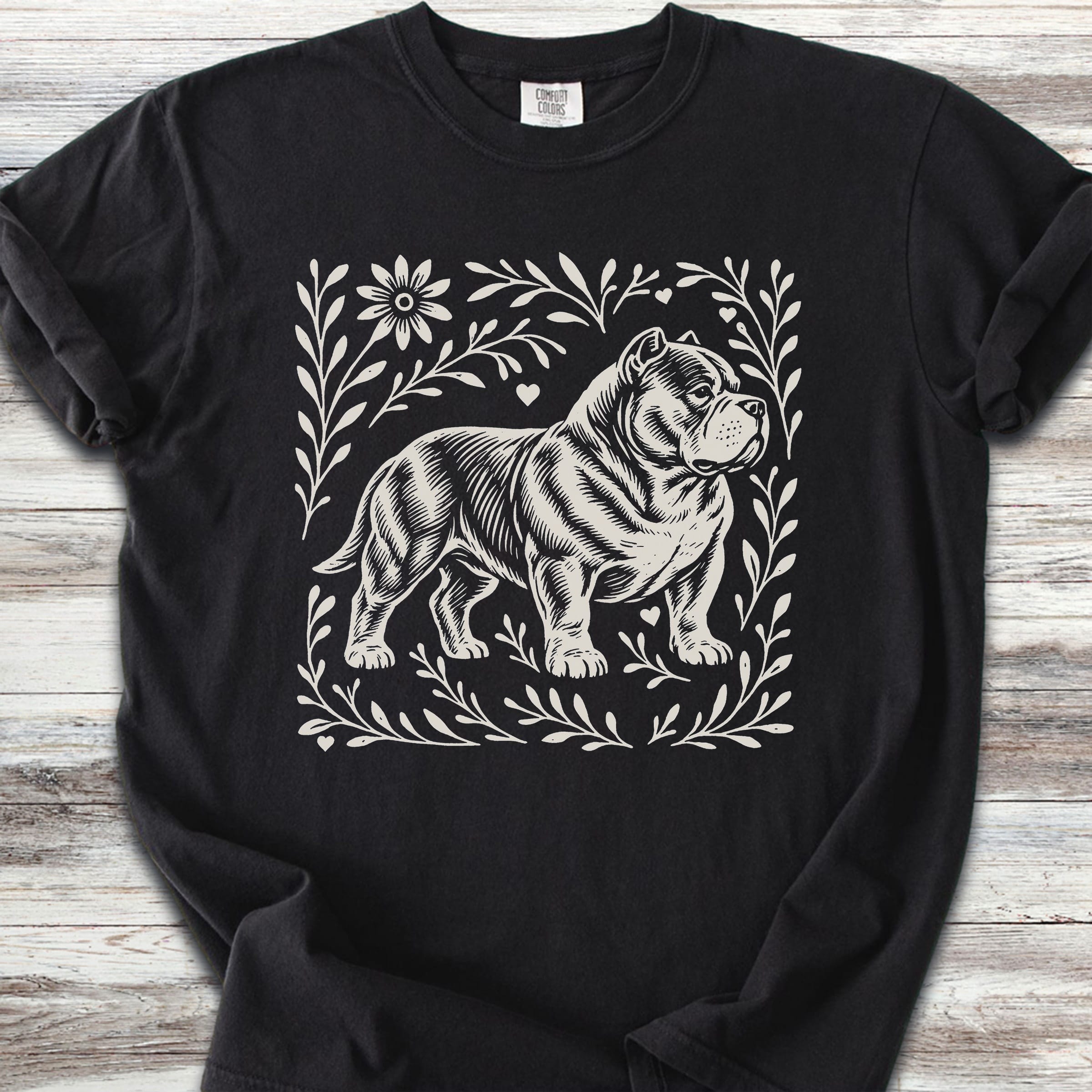 American Bully Linocut - Black