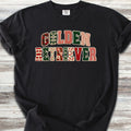 Golden Retriever Holiday Faux Patchwork - Black