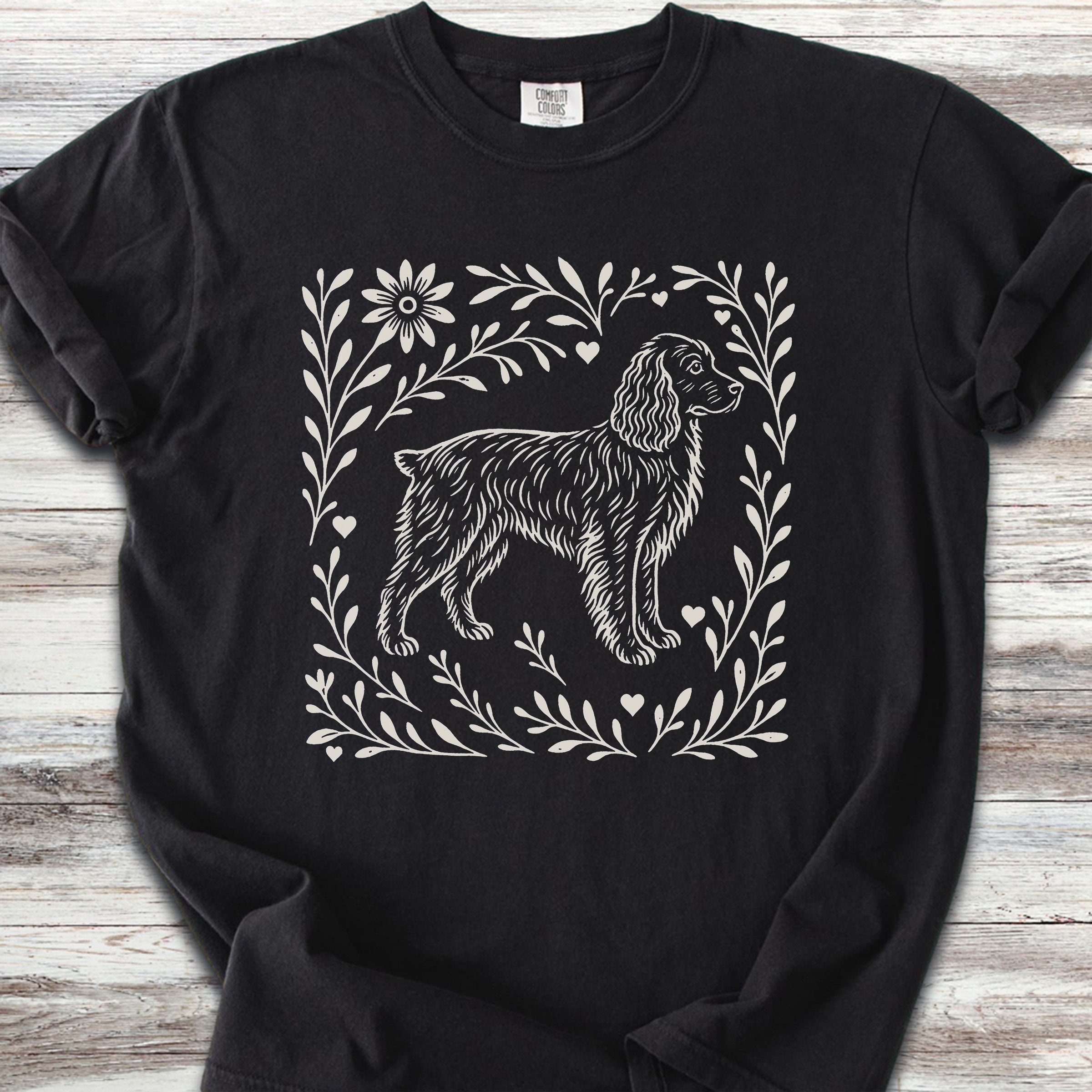 Boykin Spaniel Linocut - Black