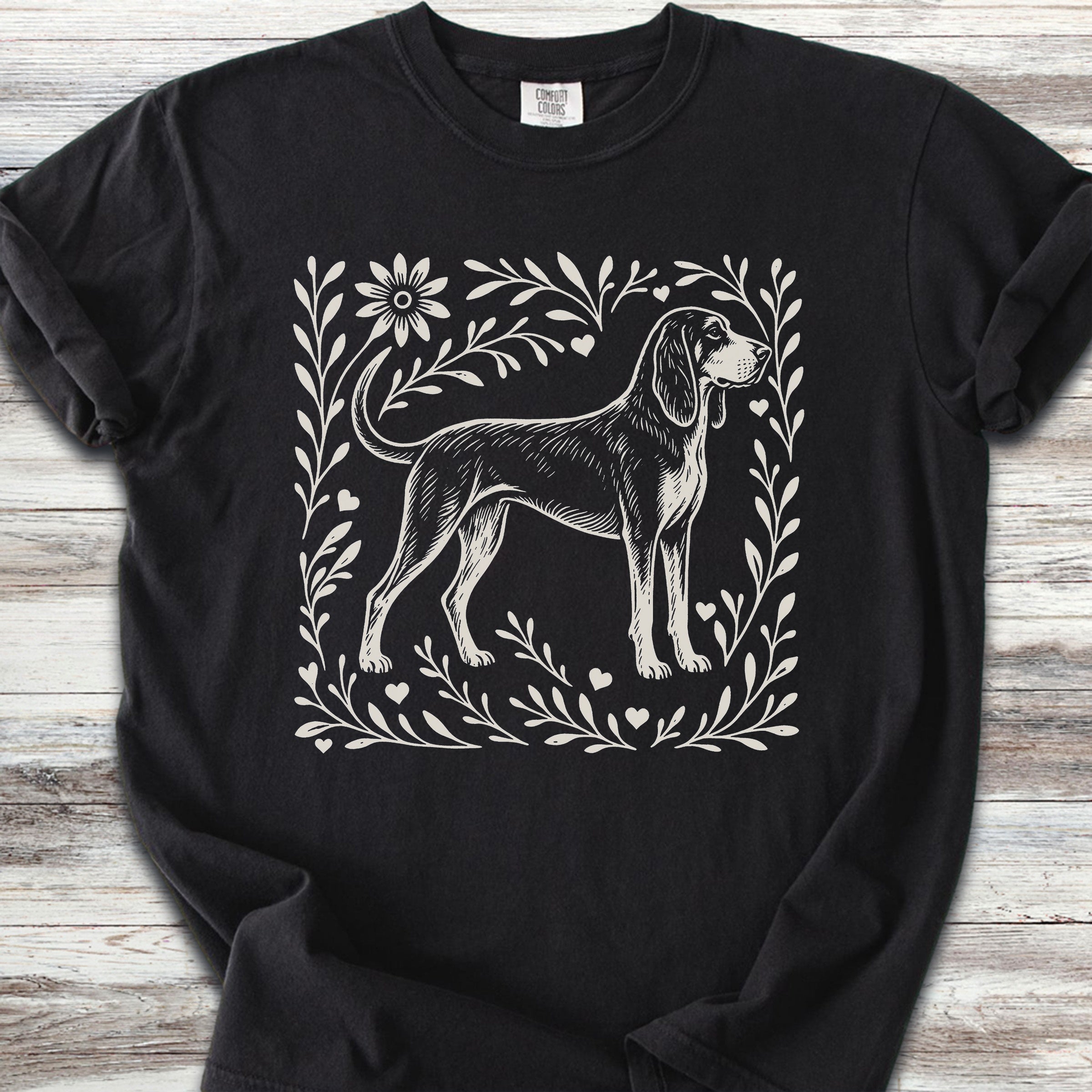 Coonhound Linocut - Black
