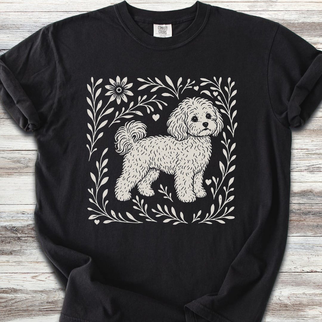 Maltipoo Linocut - Black