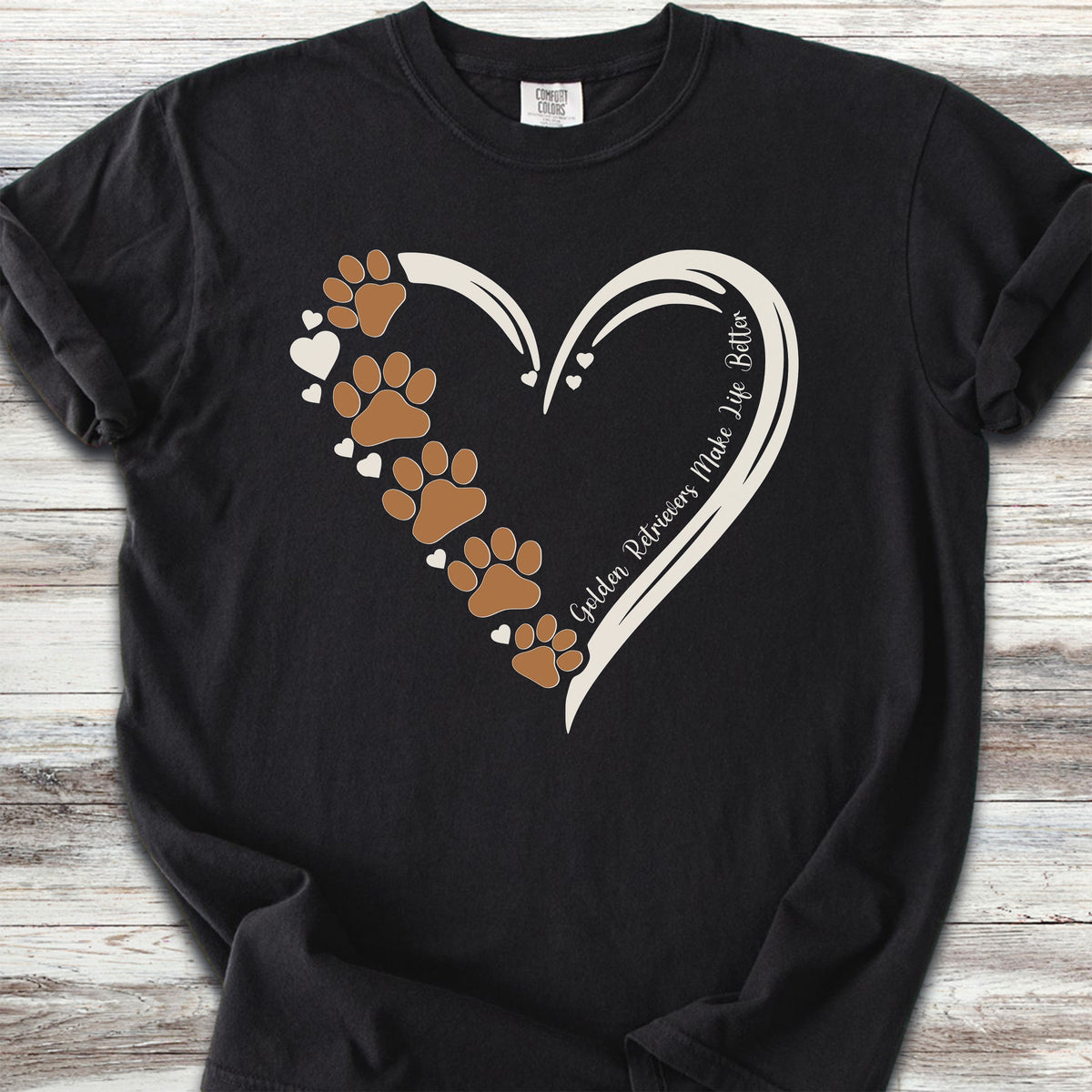 Golden Retriever Loyal Heart - Black