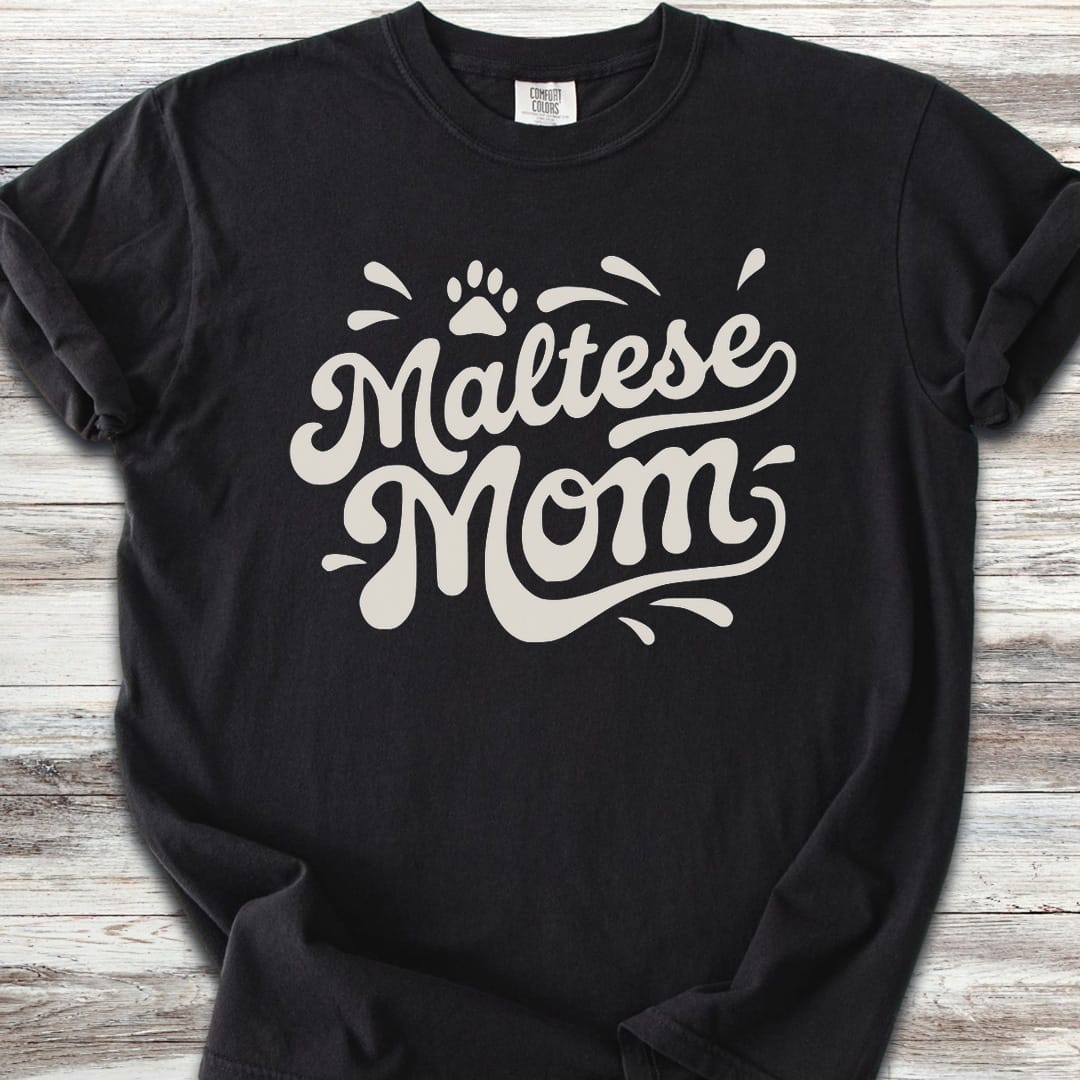 Maltese Groovy Mom - Black