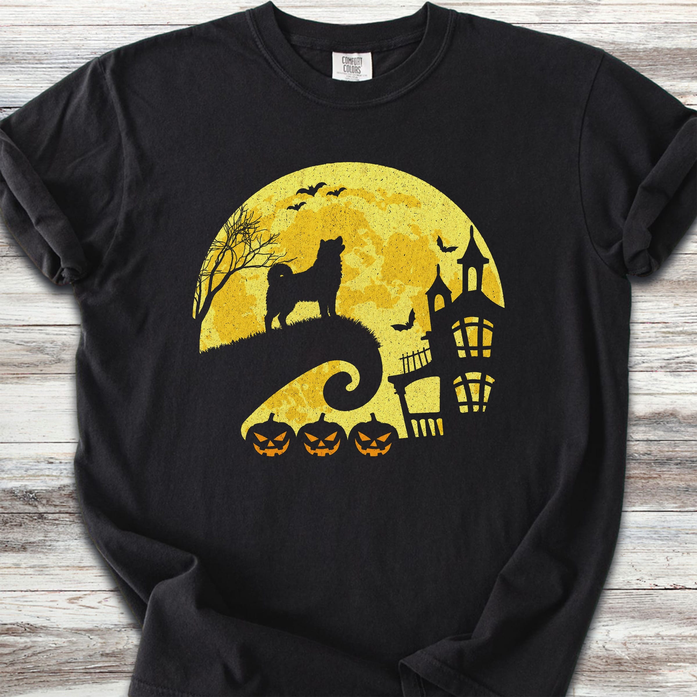 Akita Halloween Moon - Black