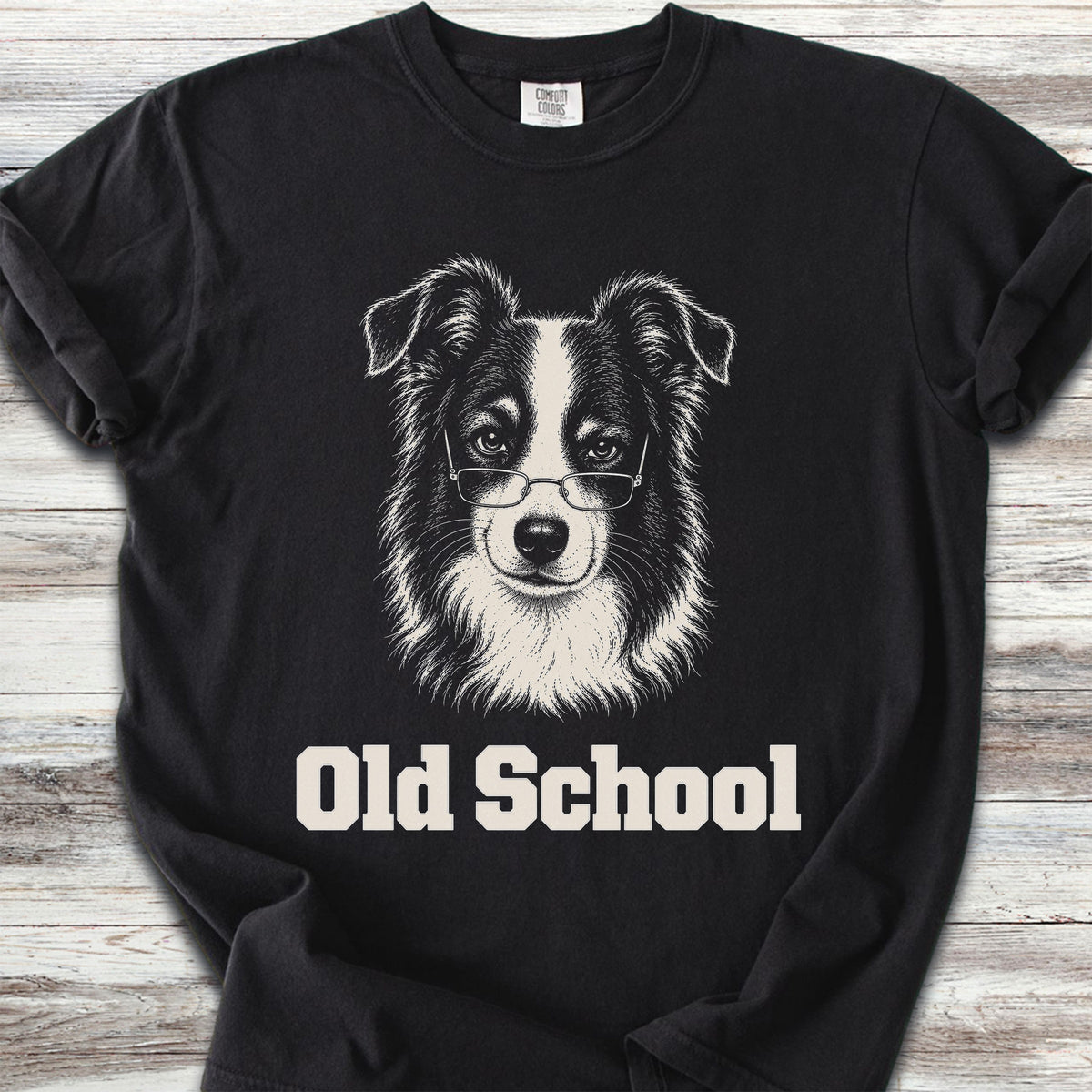 Border Collie Old School - Black