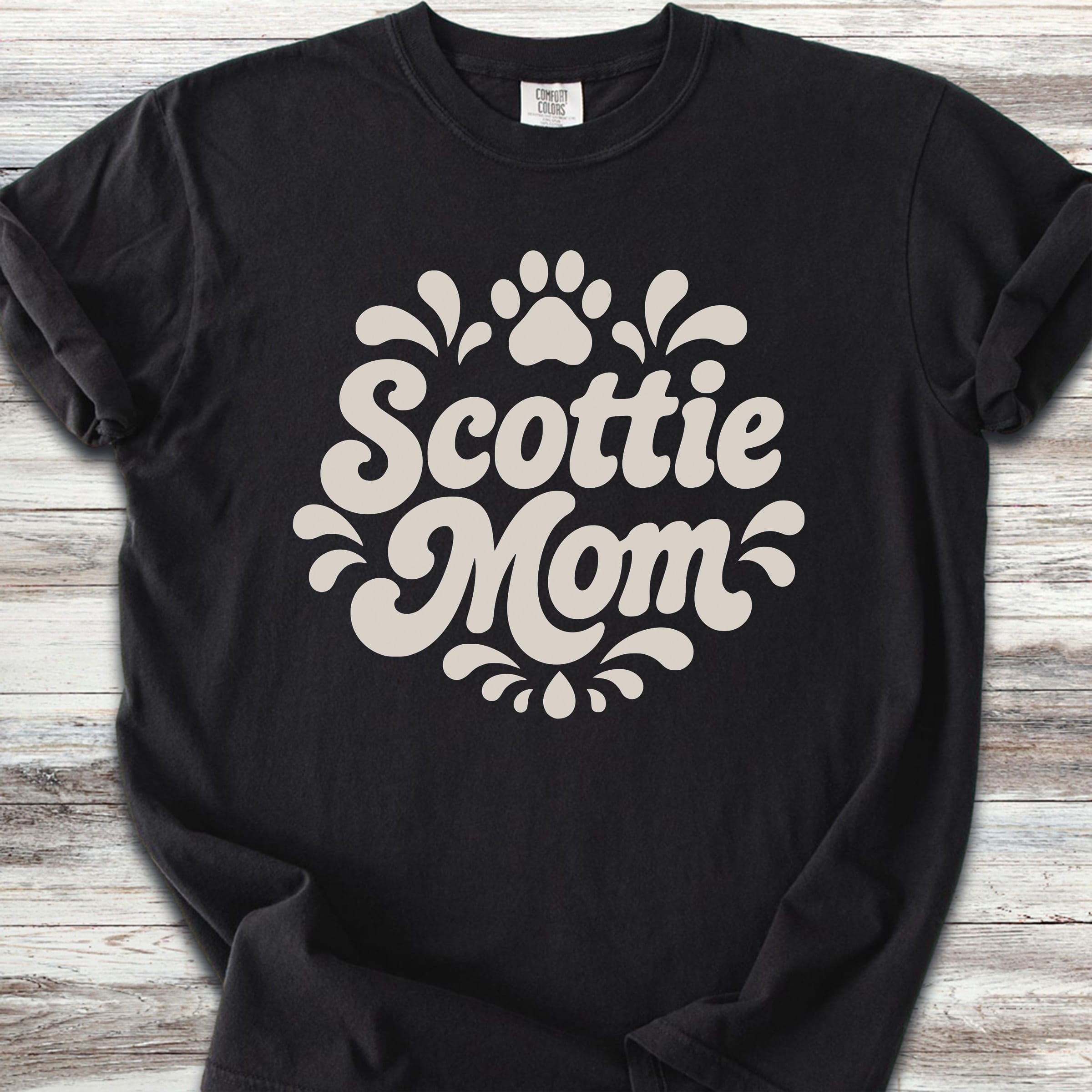 Scottish Terrier Groovy Mom - Black