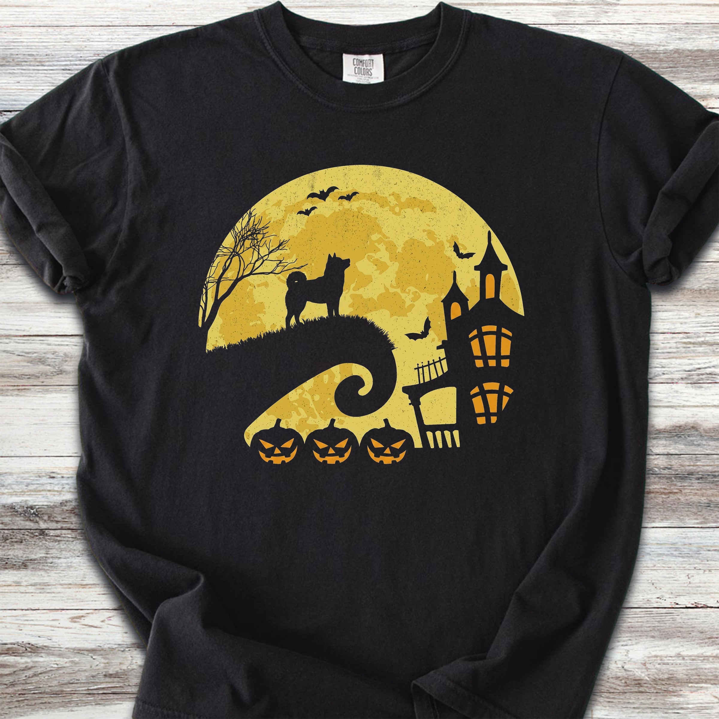 Shiba Inu Halloween Moon - Black
