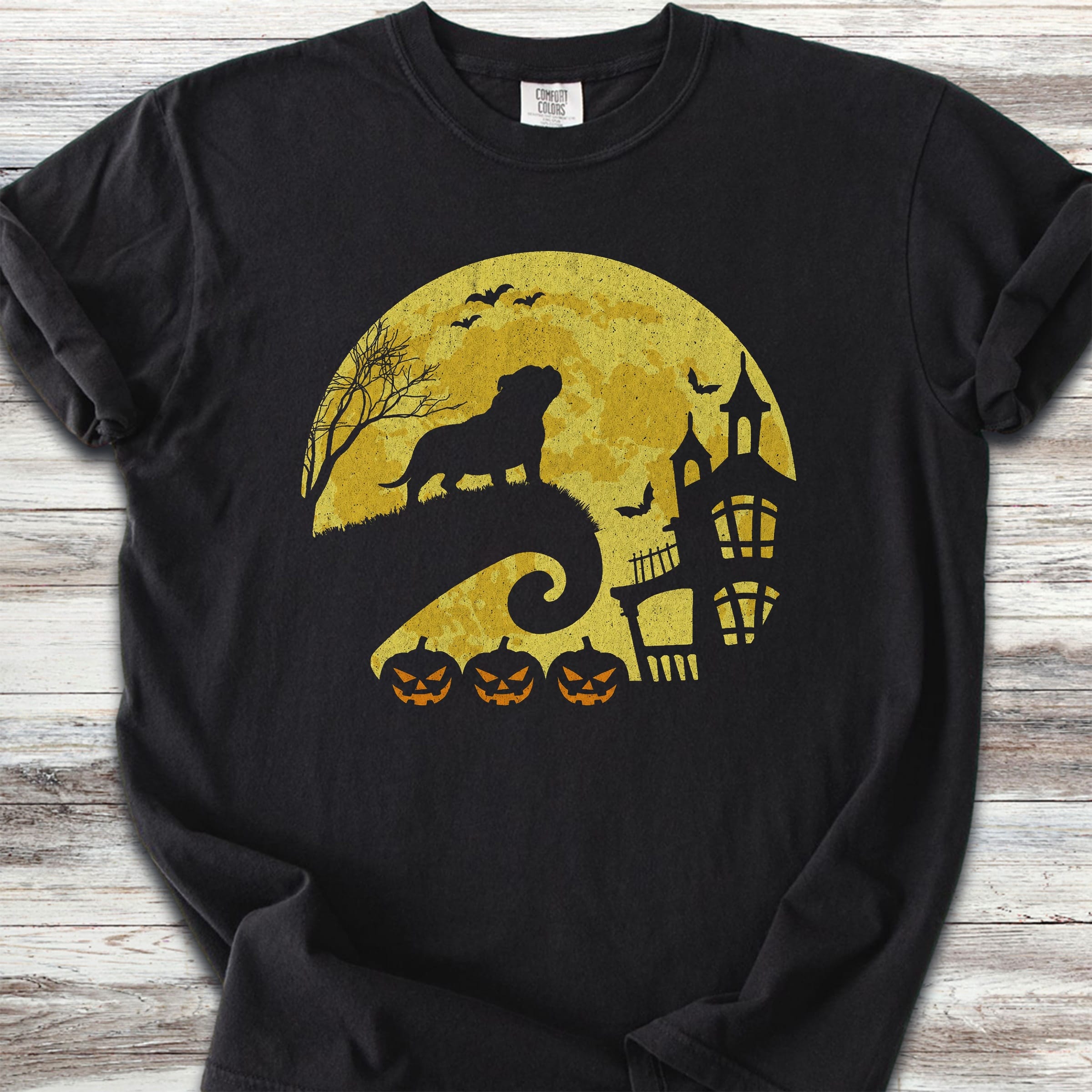 American Bully Halloween Moon - Black