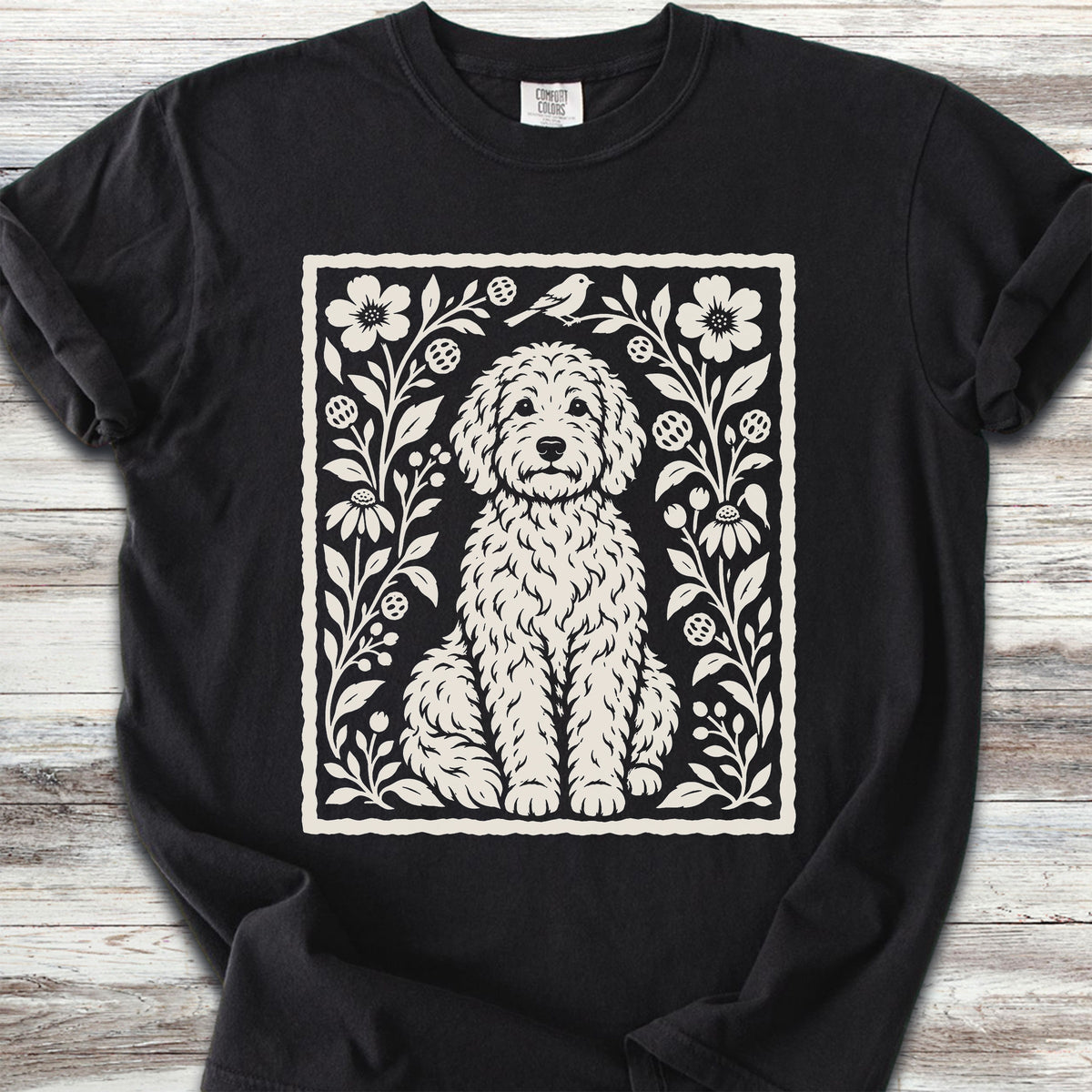 Doodle Folk Art Floral - Black