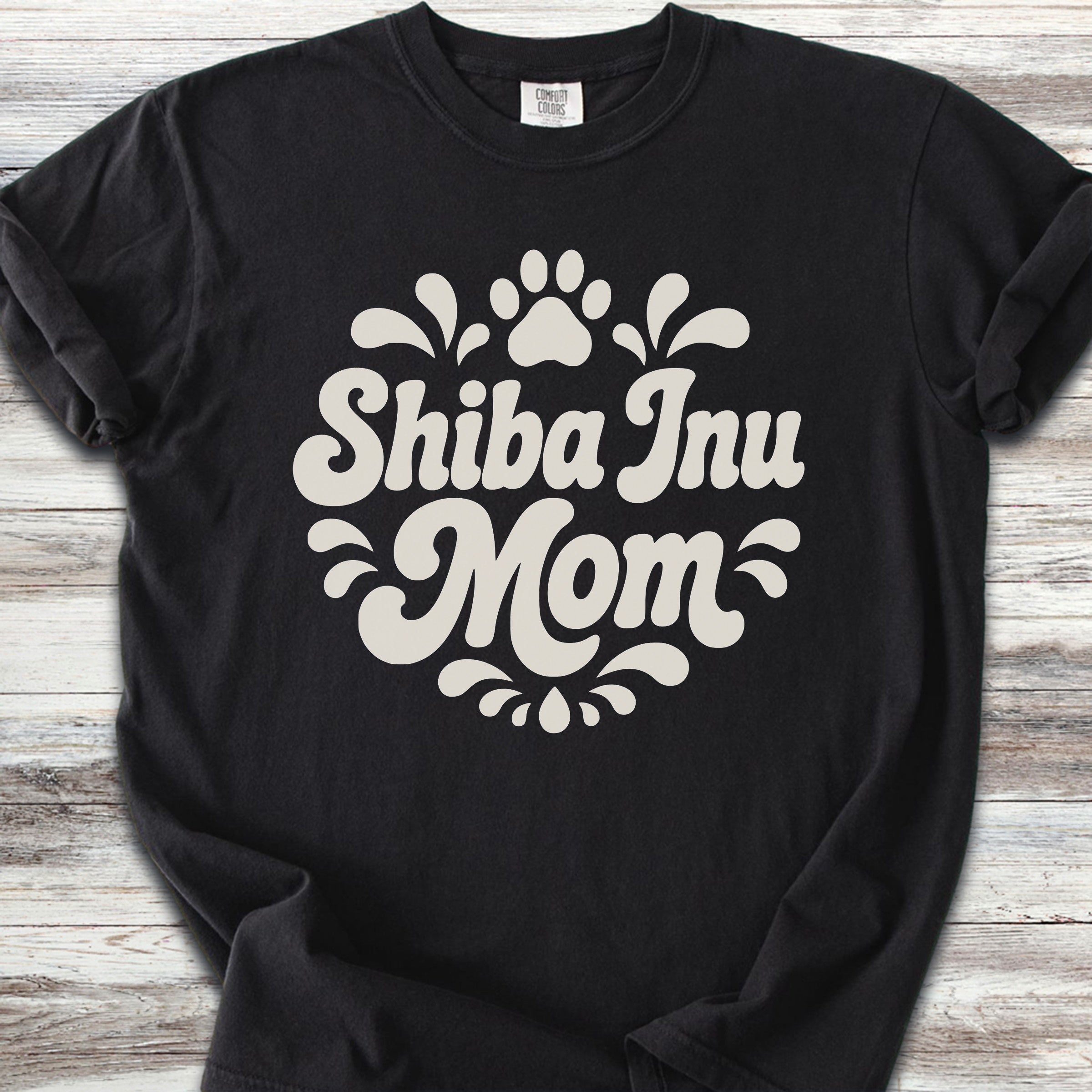 Shiba Inu Groovy Mom - Black