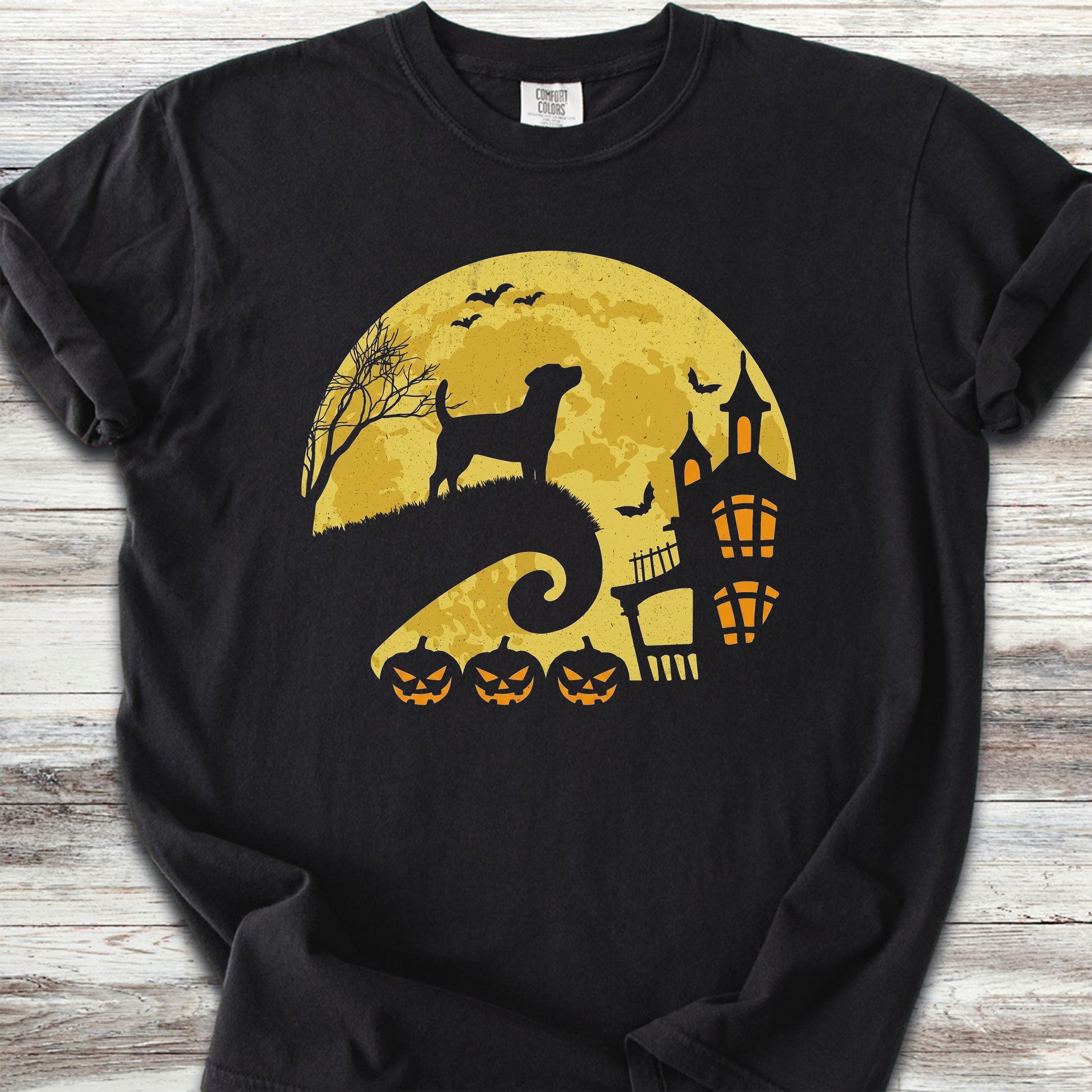Jack Russell Terrier Halloween Moon - Black