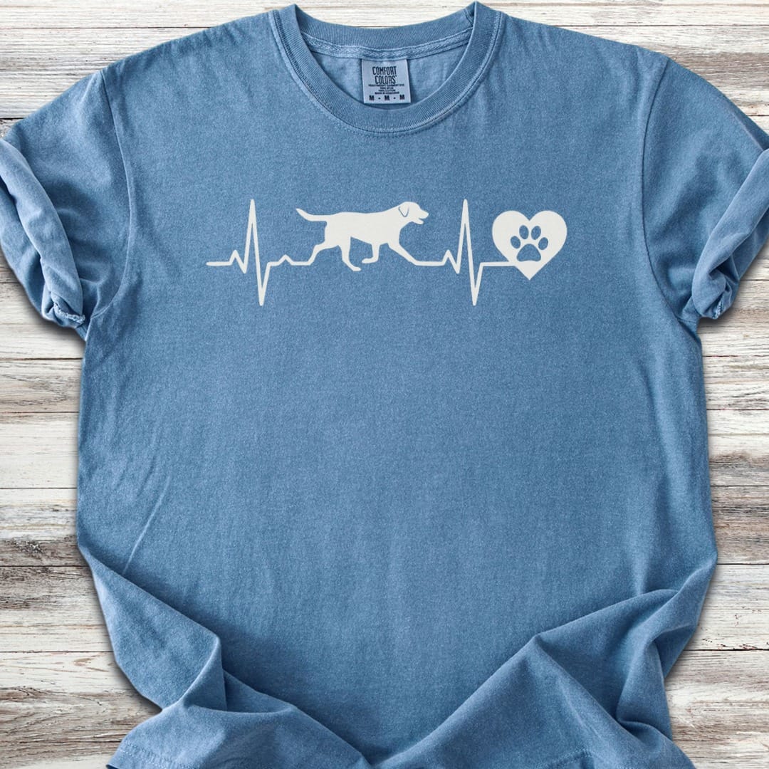 Labrador Retriever Heartbeat T-Shirt - Blue Jean