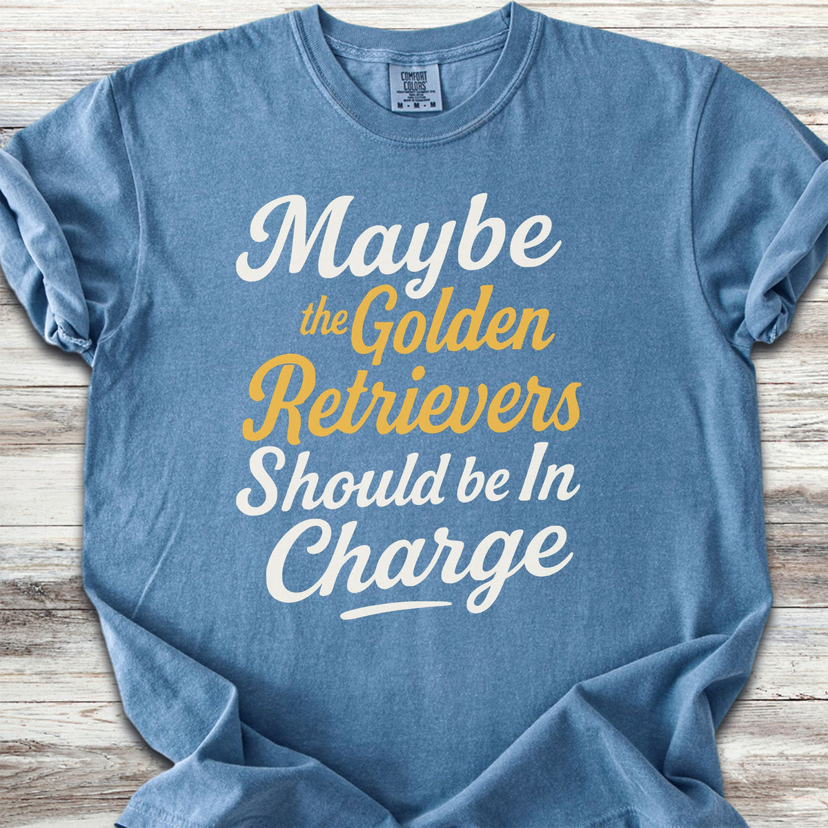 Golden Retriever In Charge - Blue Jean