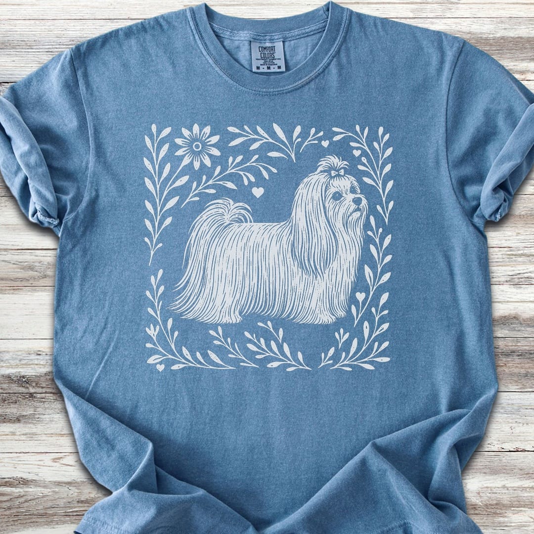 Maltese Linocut - Blue Jean