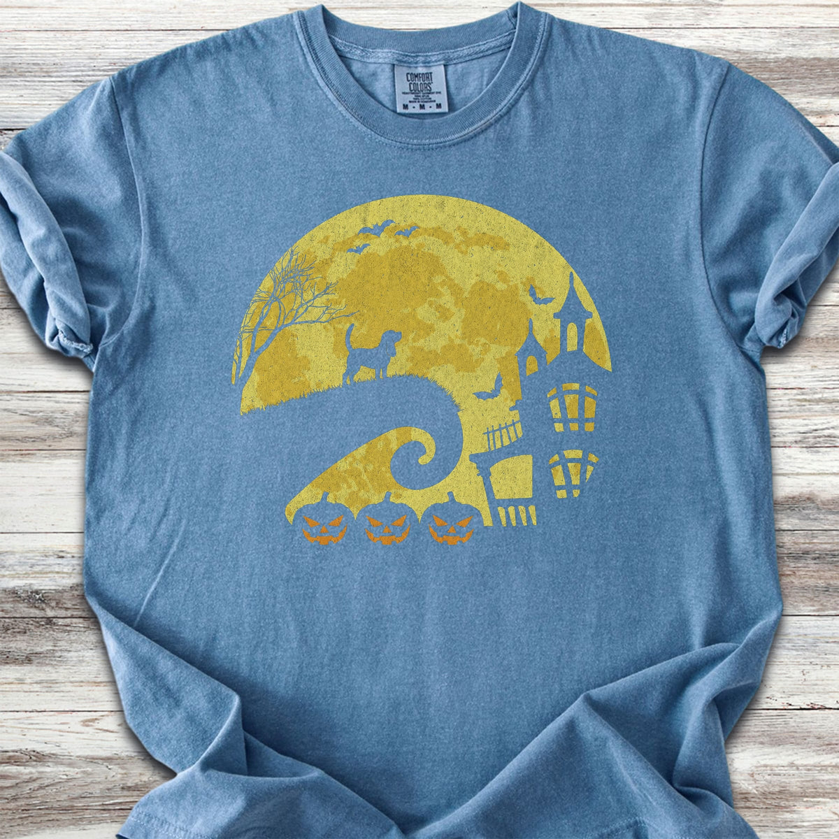 Beagle Halloween Moon - Blue Jean