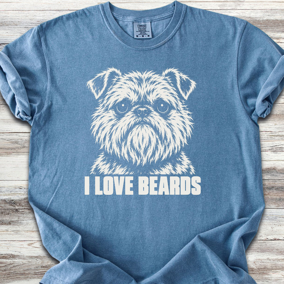 Brussels Griffon I Love Beards - Blue Jean