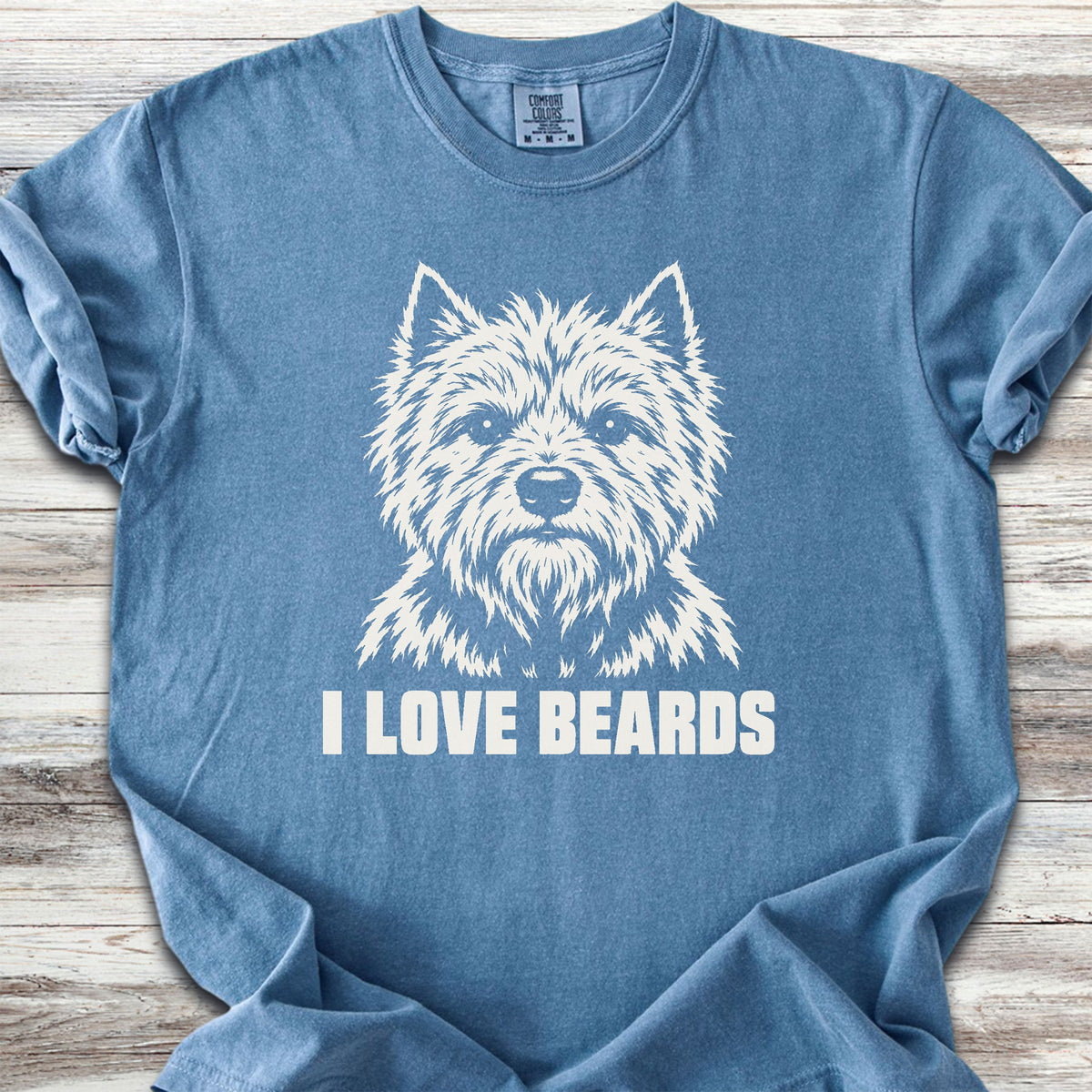 Cairn Terrier I Love Beards - Blue Jean