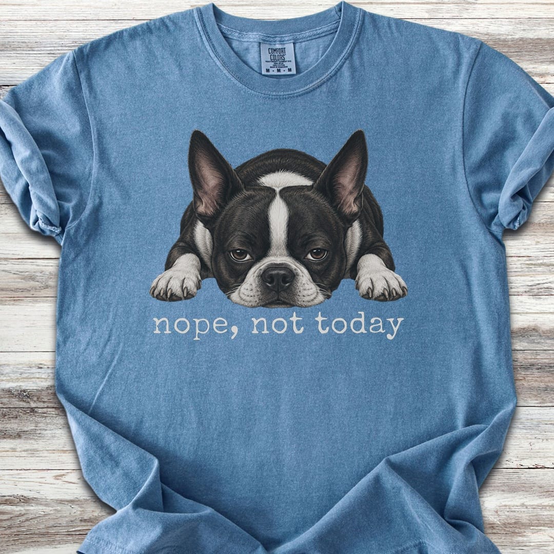 Boston Terrier Nope - Blue Jean