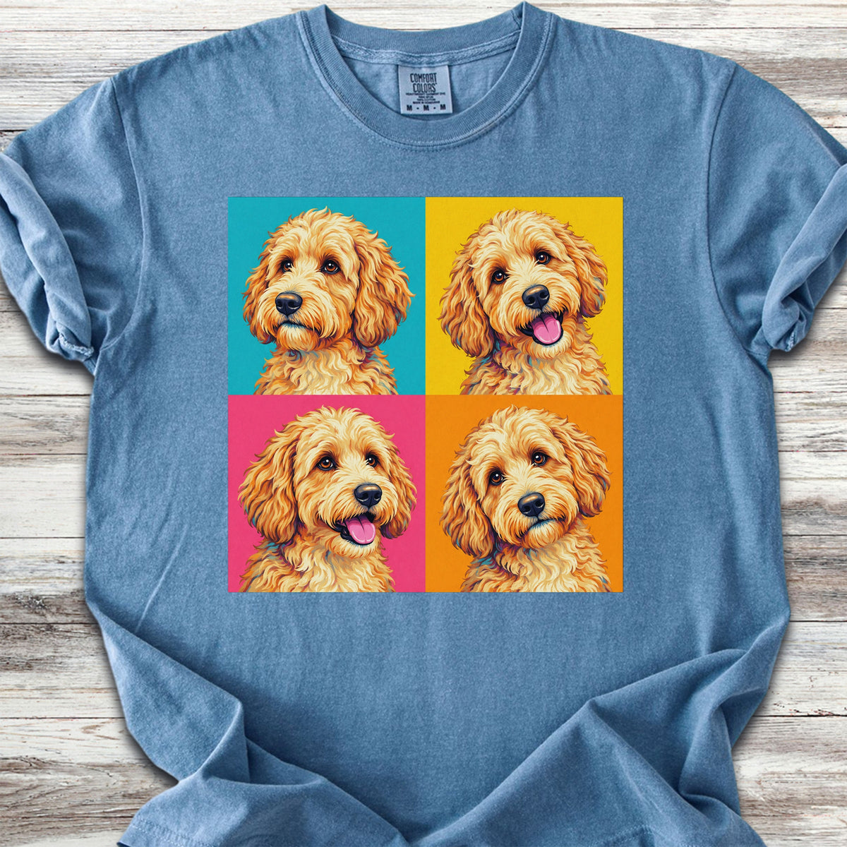 Goldendoodle Pop Art - Blue Jean