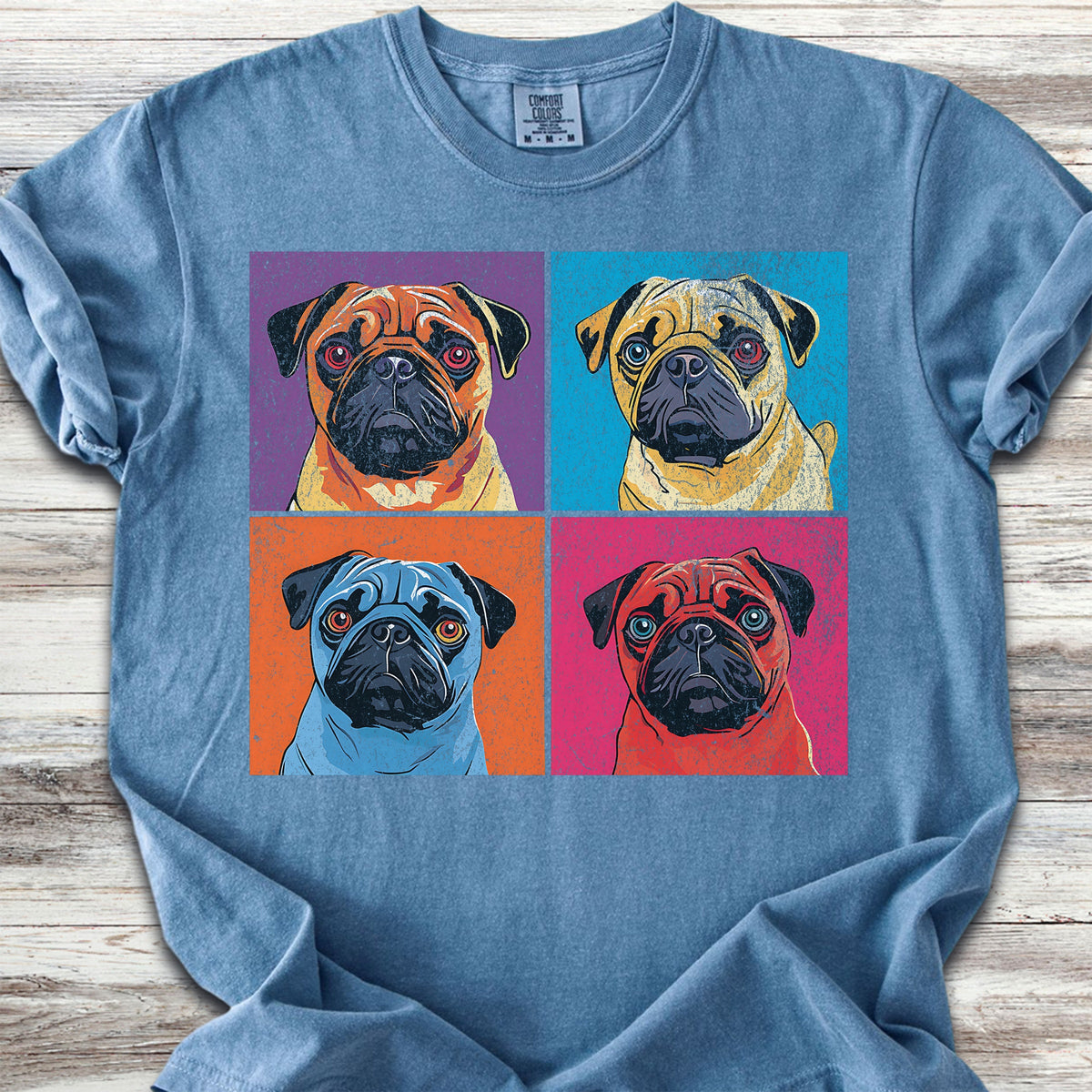 Pug Pop Art - Blue Jean
