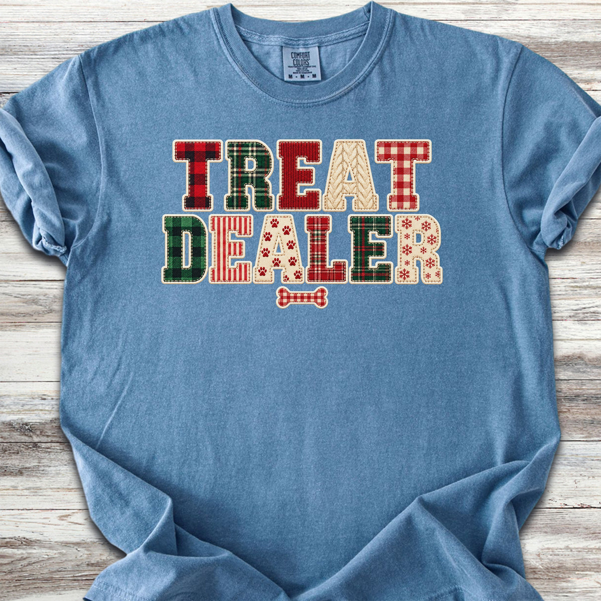 Treat Dealer Holiday Faux Patchwork - Blue Jean