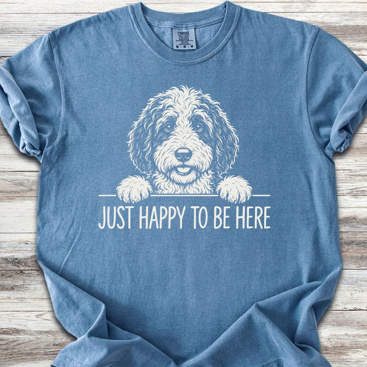 Sheepadoodle Happy - Blue Jean