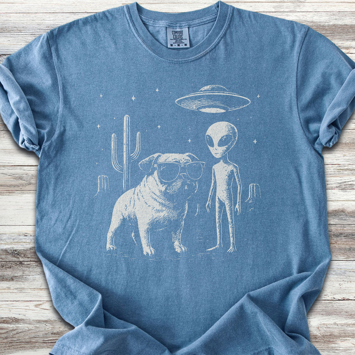 Pug Alien Encounter - Blue Jean