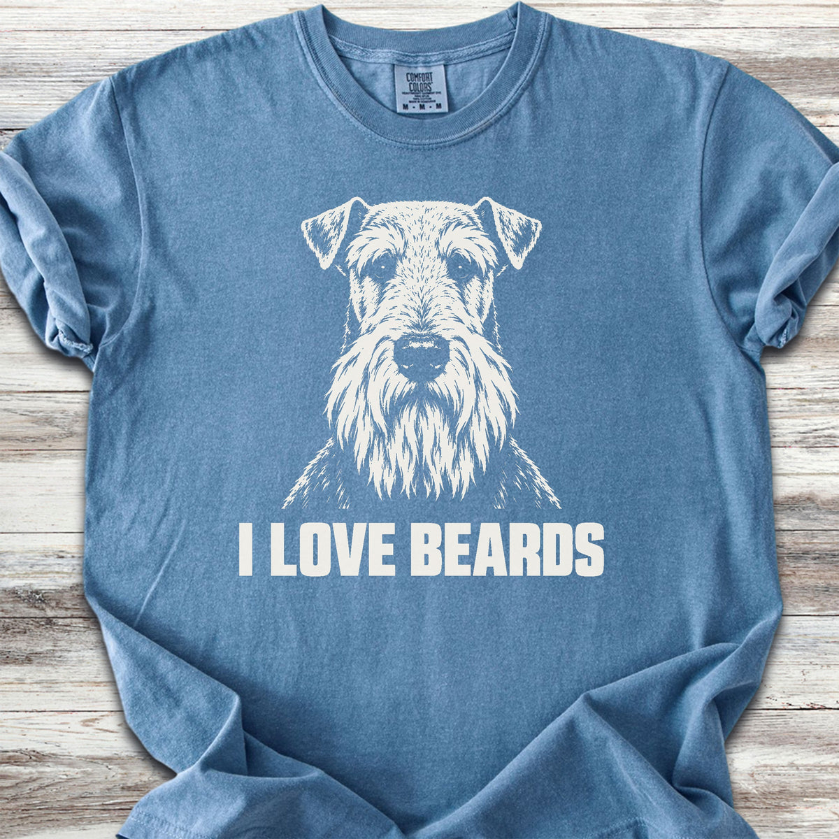 Airedale I Love Beards - Blue Jean