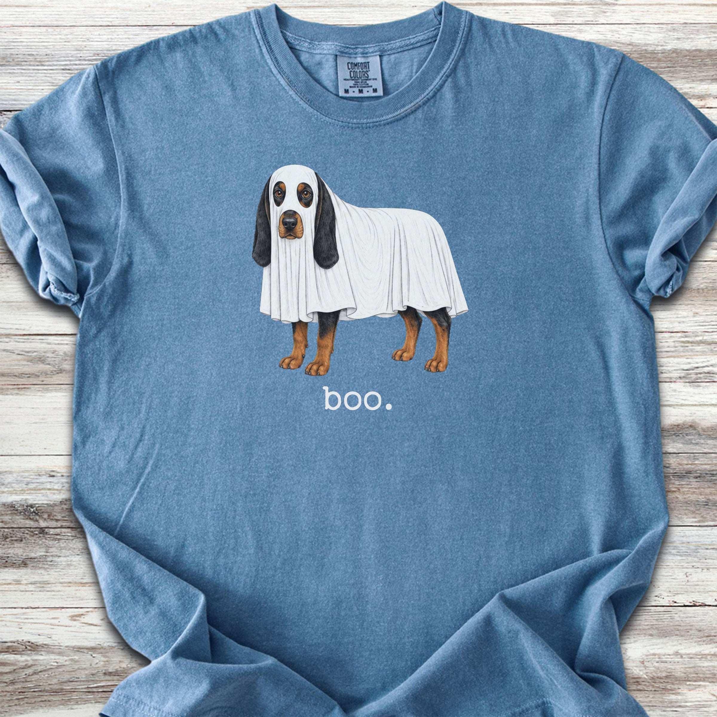 Black and Tan Coonhound Boo - Blue Jean