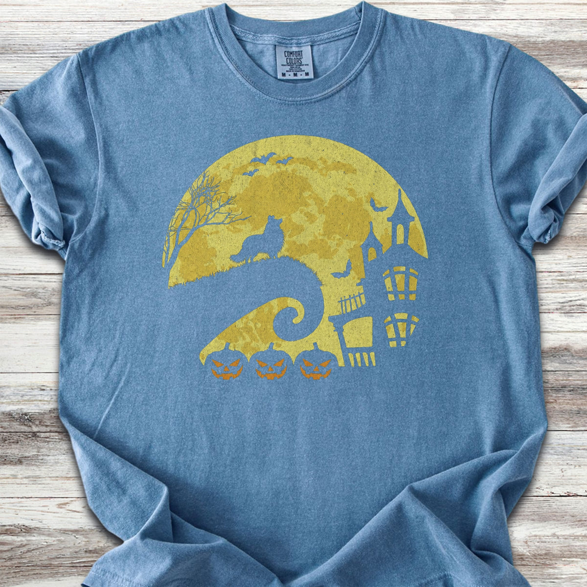 Shetland Sheepdog Halloween Moon - Blue Jean