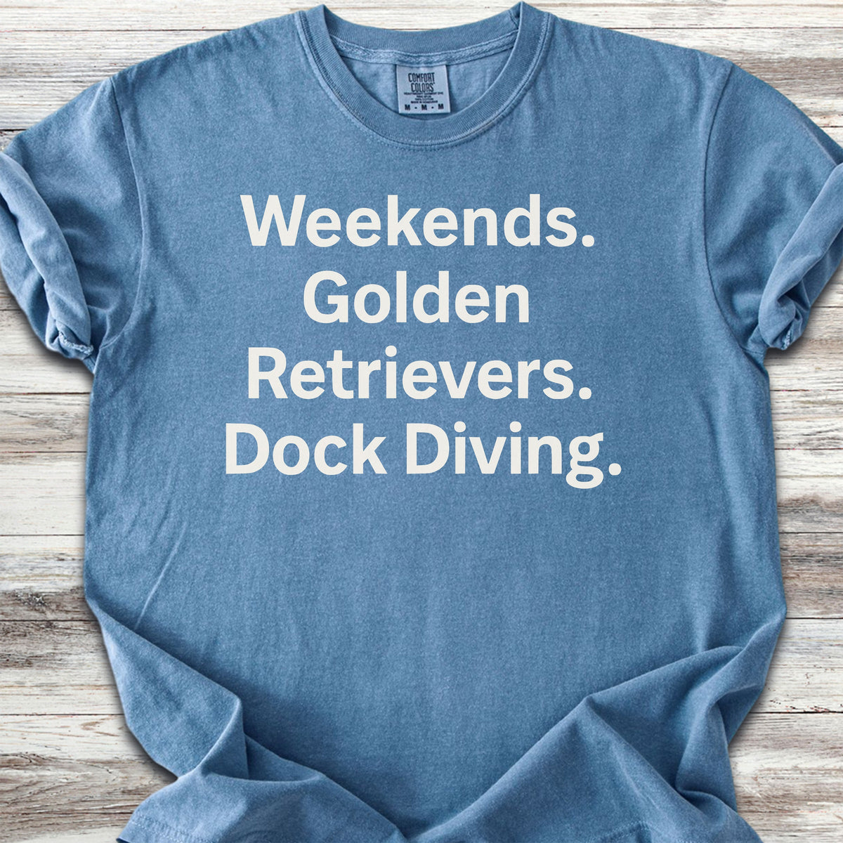 Golden Retriever Weekends Dock Diving - Blue Jean