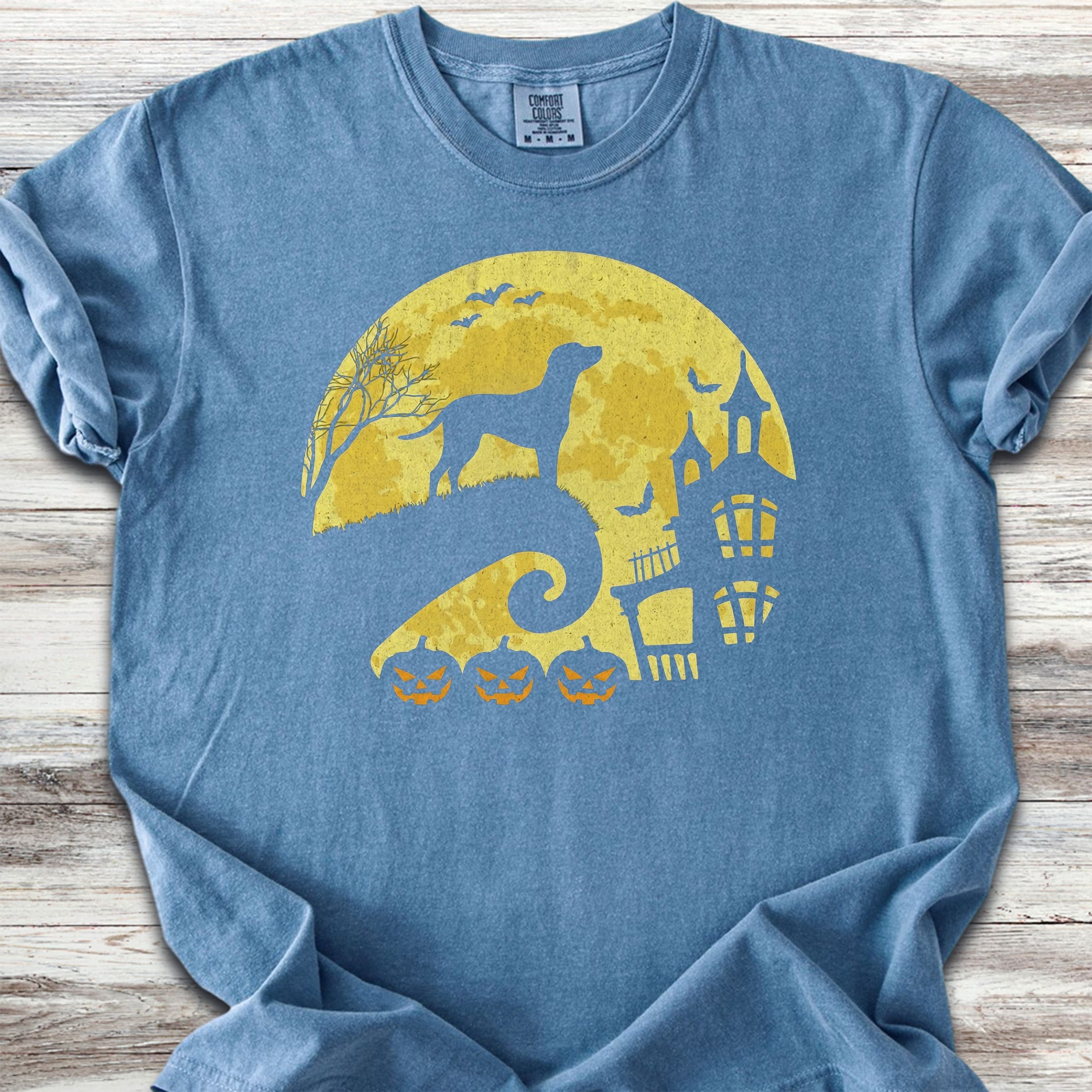 Dalmatian Halloween Moon - Blue Jean