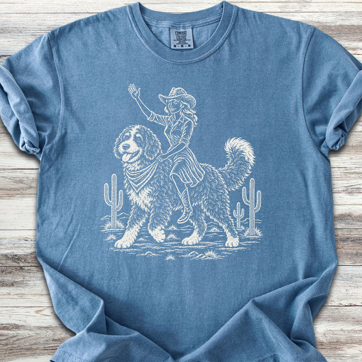 Bernedoodle Cowgirl - Blue Jean