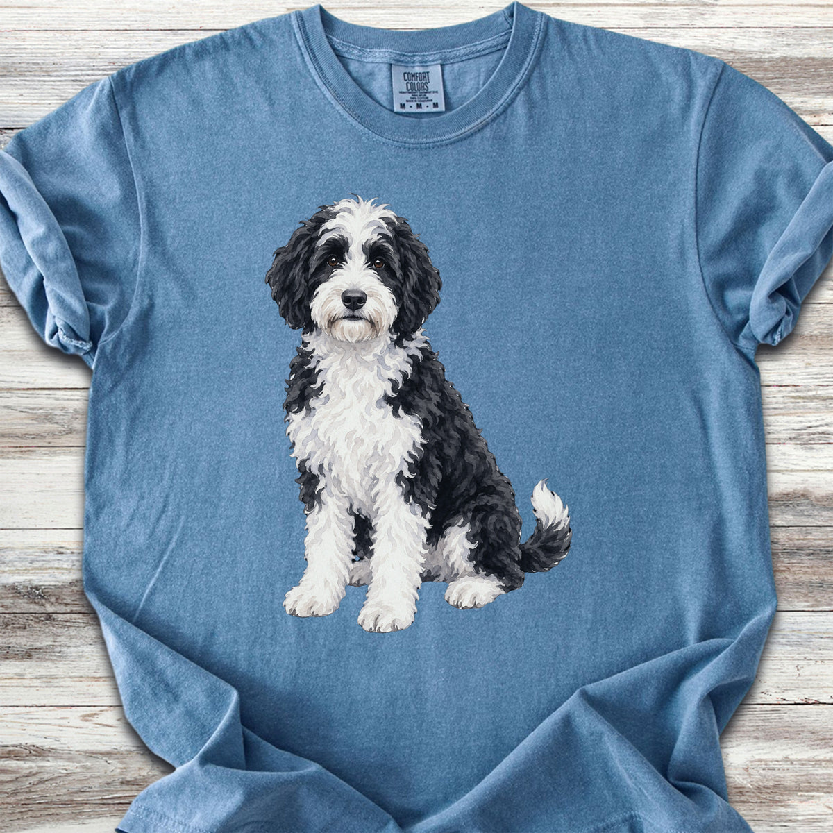 Sheepadoodle Watercolor - Blue Jean