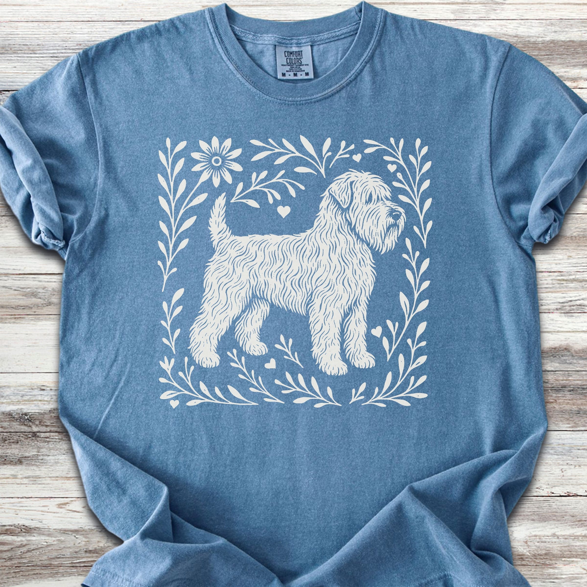 Wheaten Linocut - Blue Jean