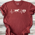 Labrador Retriever Heartbeat T-Shirt - Brick