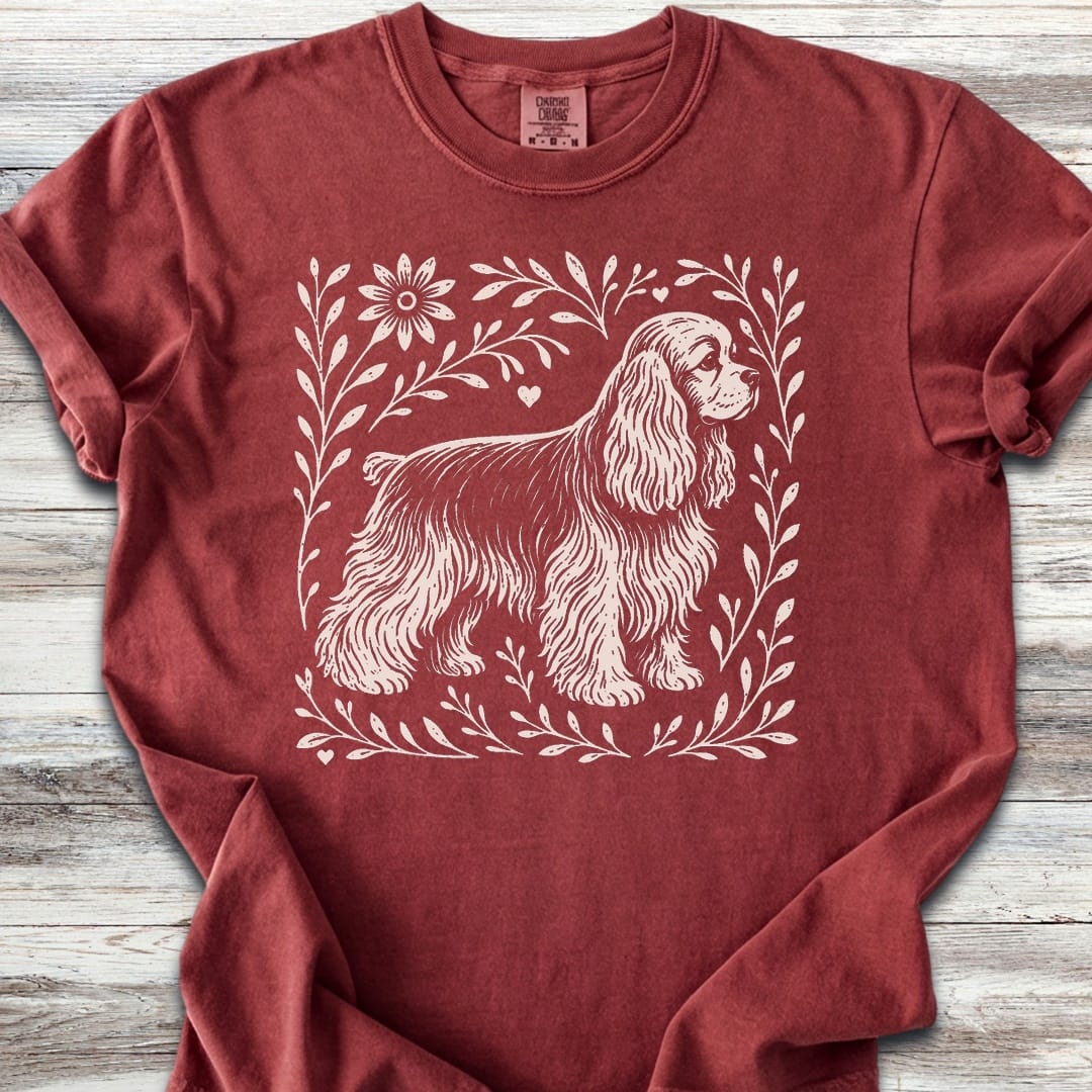 Cocker Spaniel Linocut - Brick