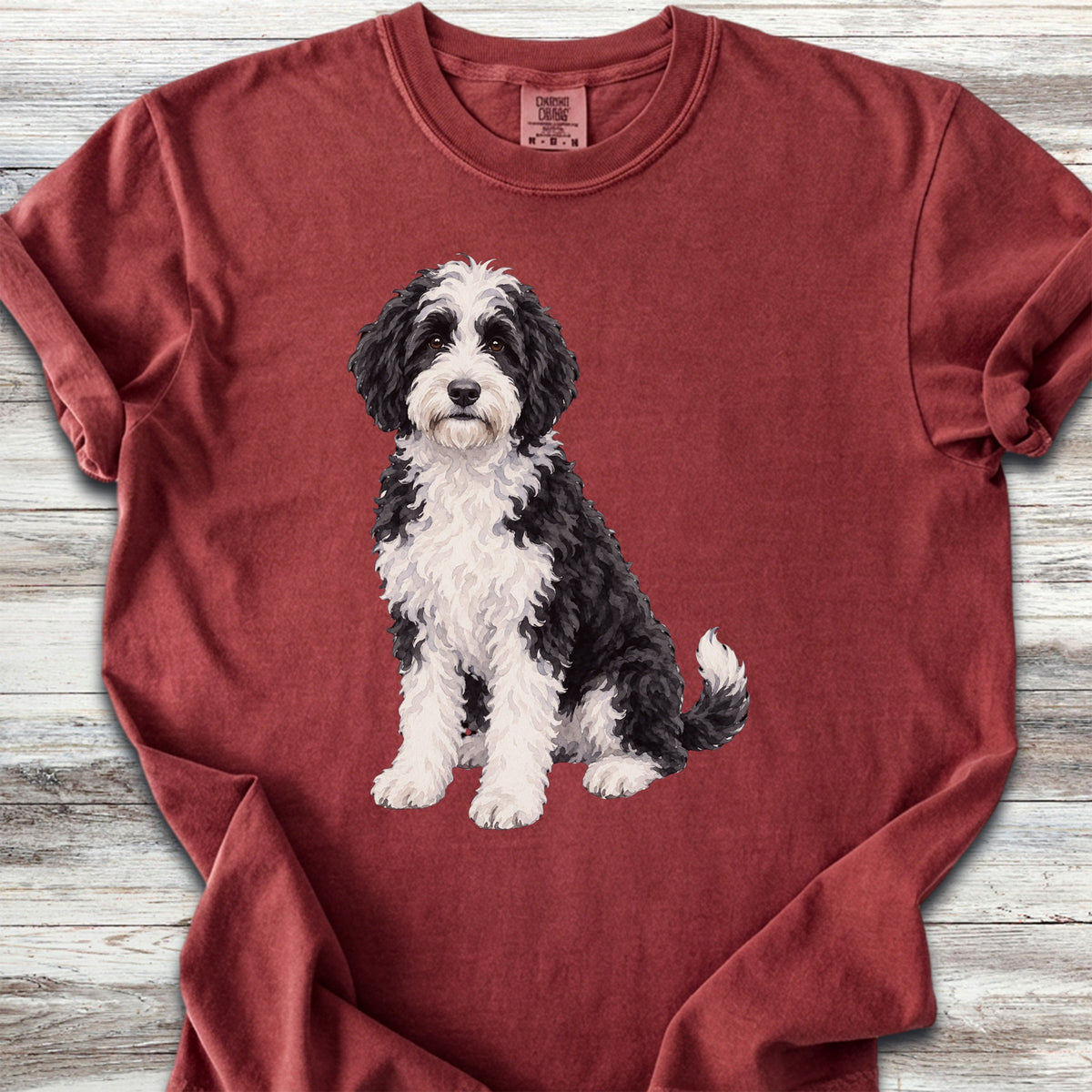 Sheepadoodle Watercolor - Brick