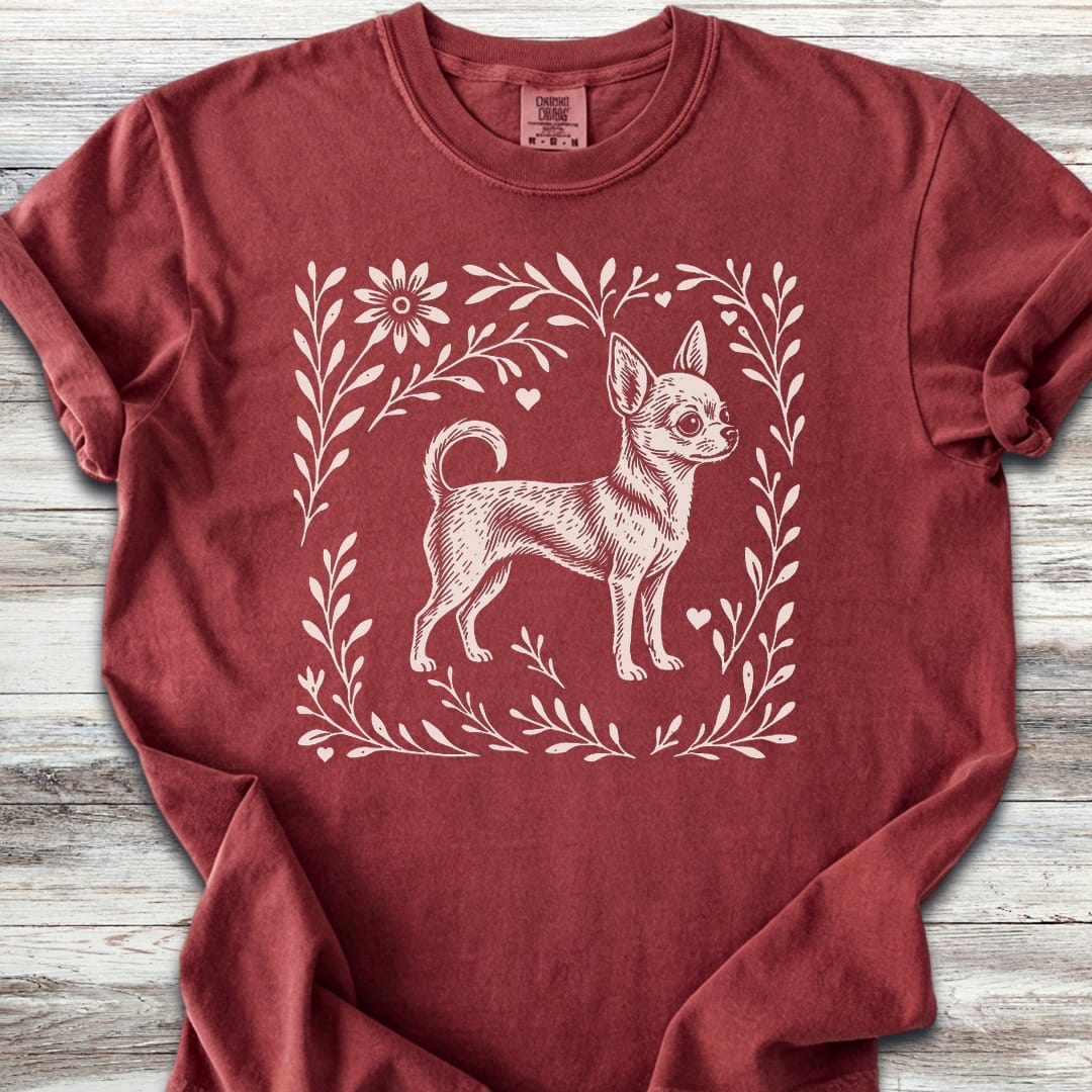 Chihuahua Linocut - Brick