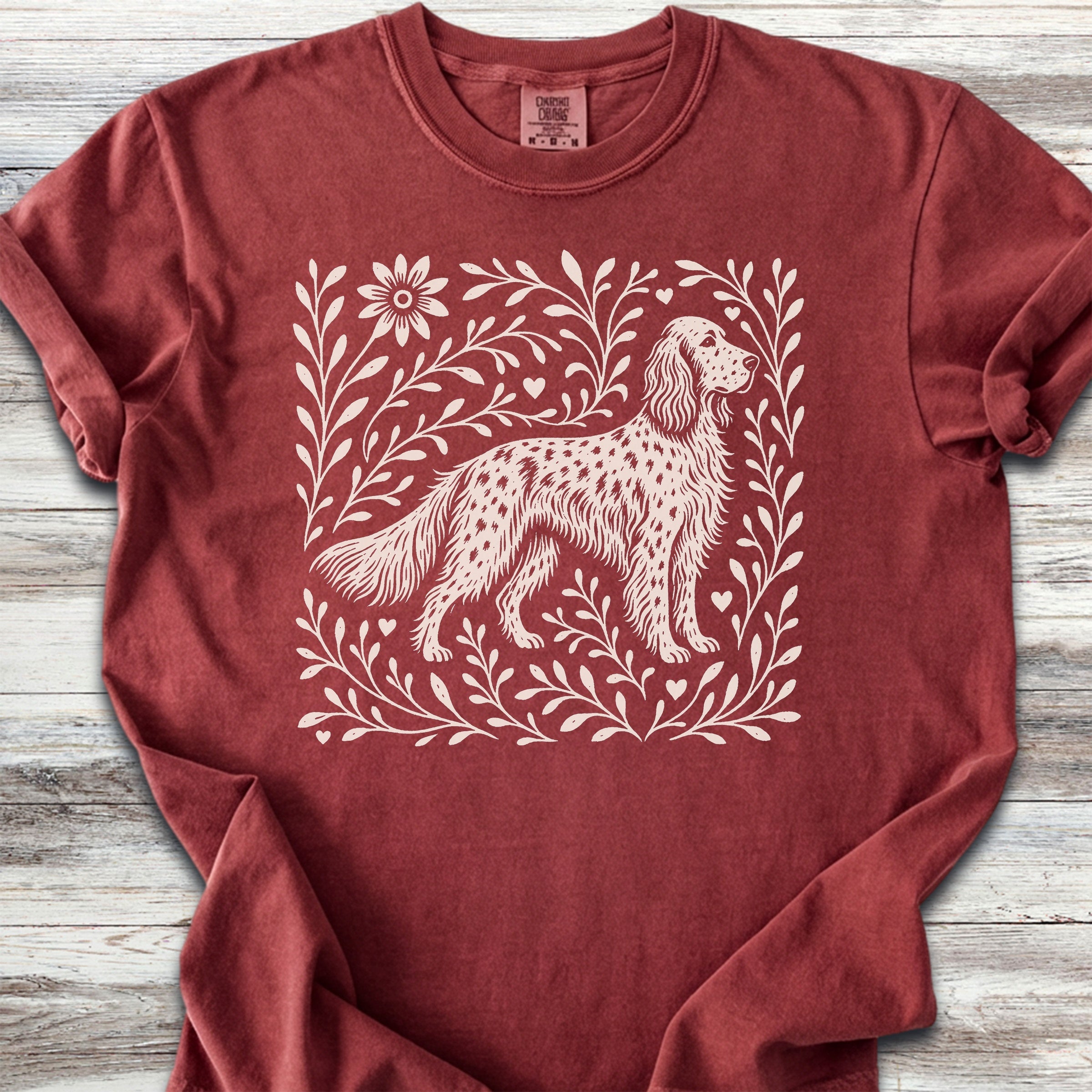 English Setter Linocut - Brick