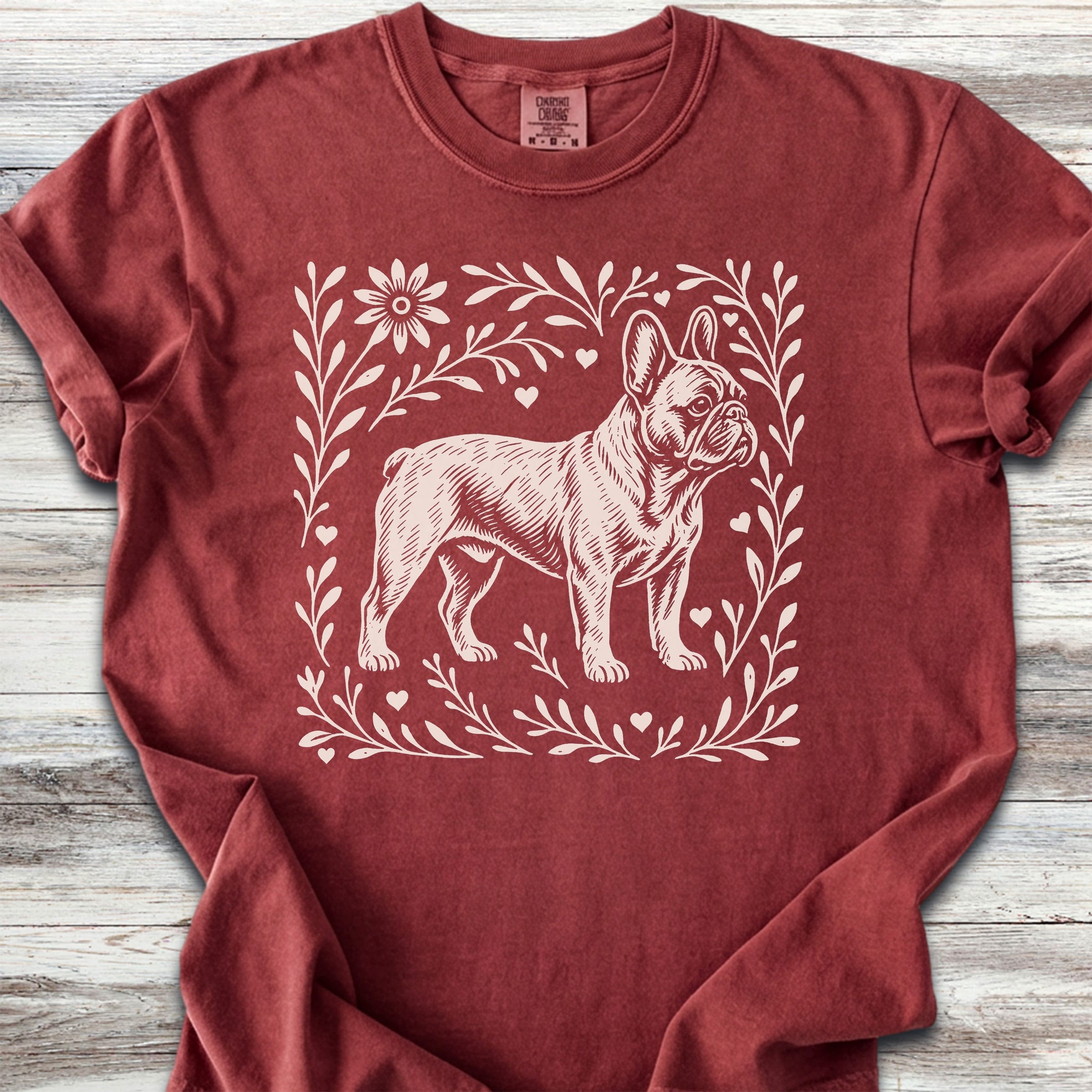French Bulldog Linocut - Brick