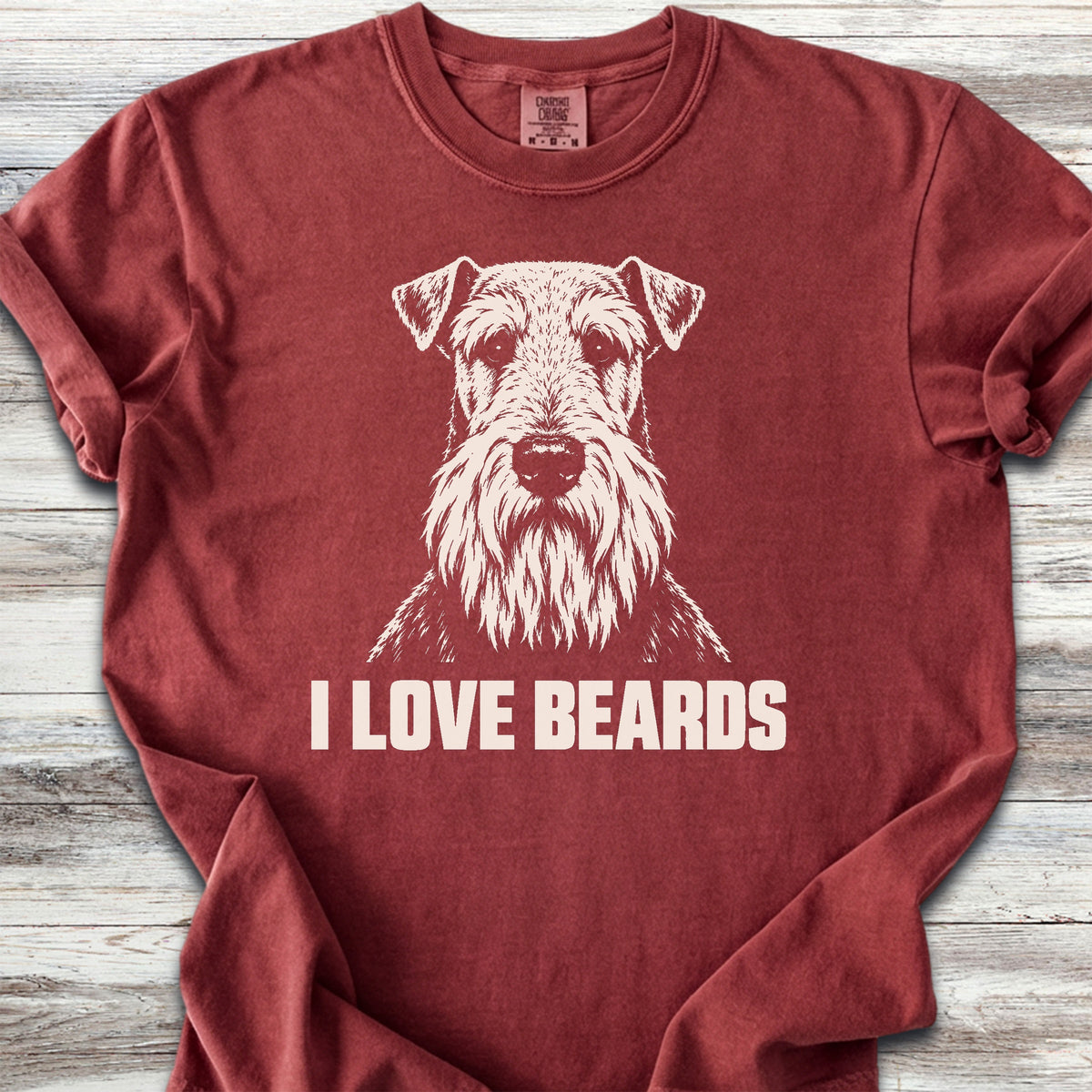Airedale I Love Beards - Brick