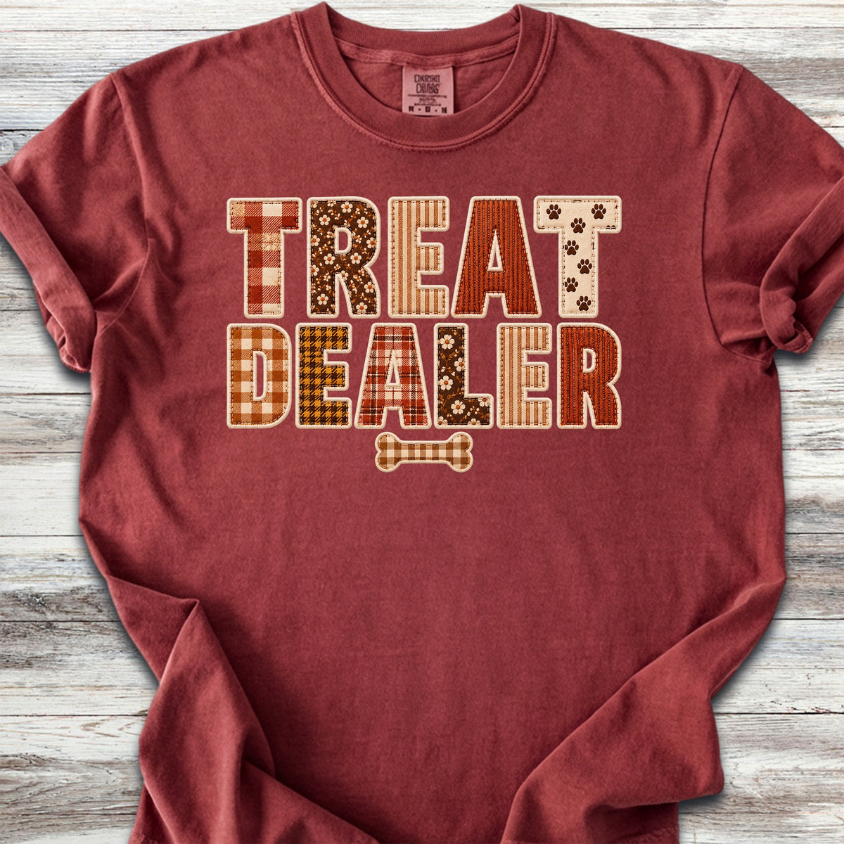 Treat Dealer Fall Faux Patchwork - Brick