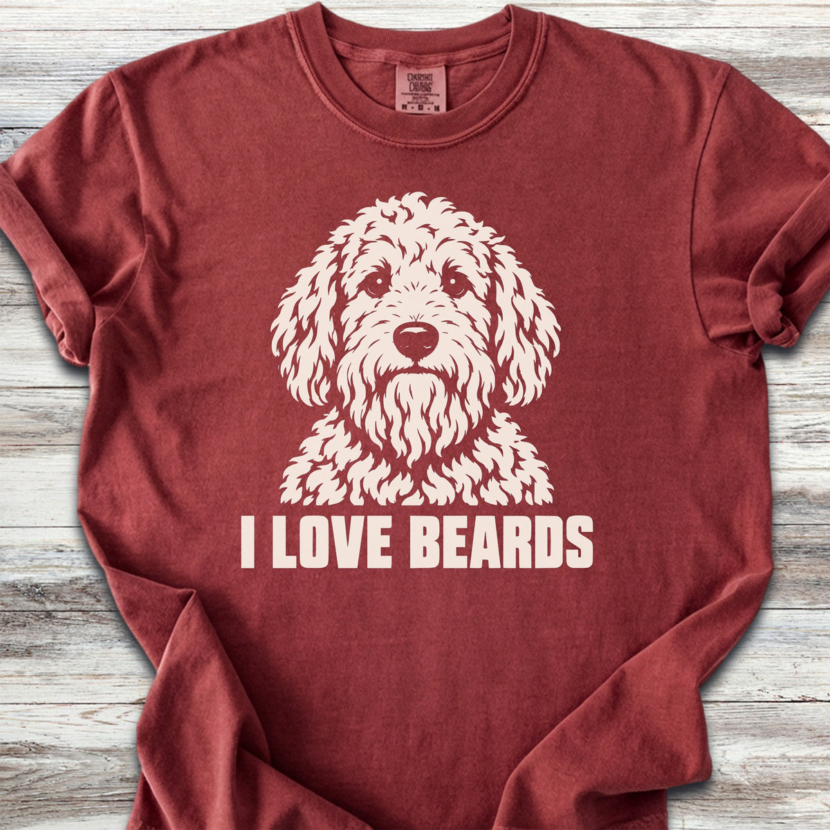 Doodle I Love Beards - Brick