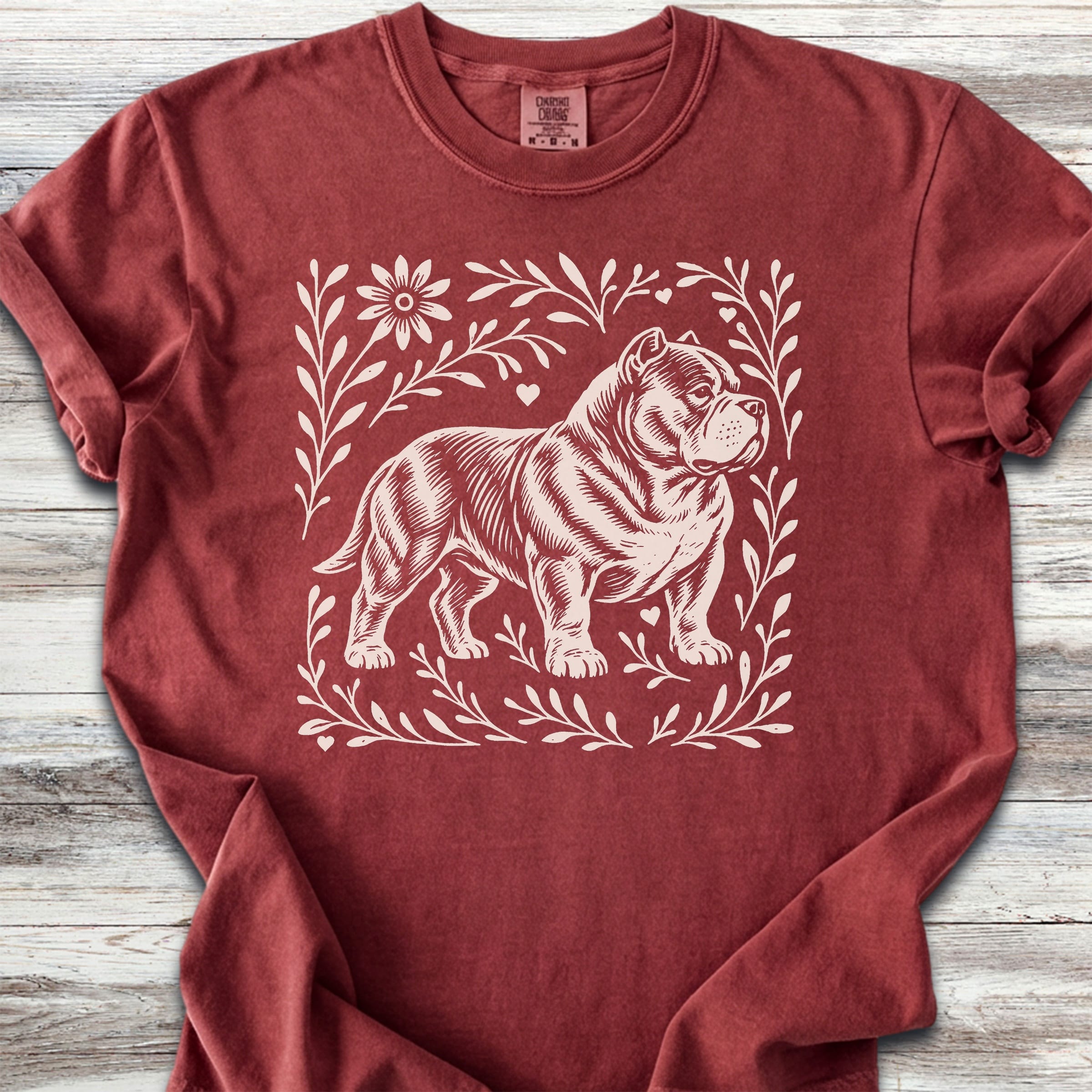 American Bully Linocut - Brick