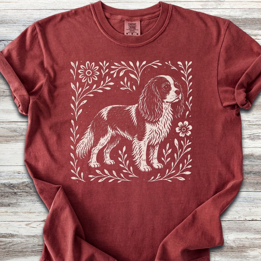 Cavalier King Charles Linocut - Brick